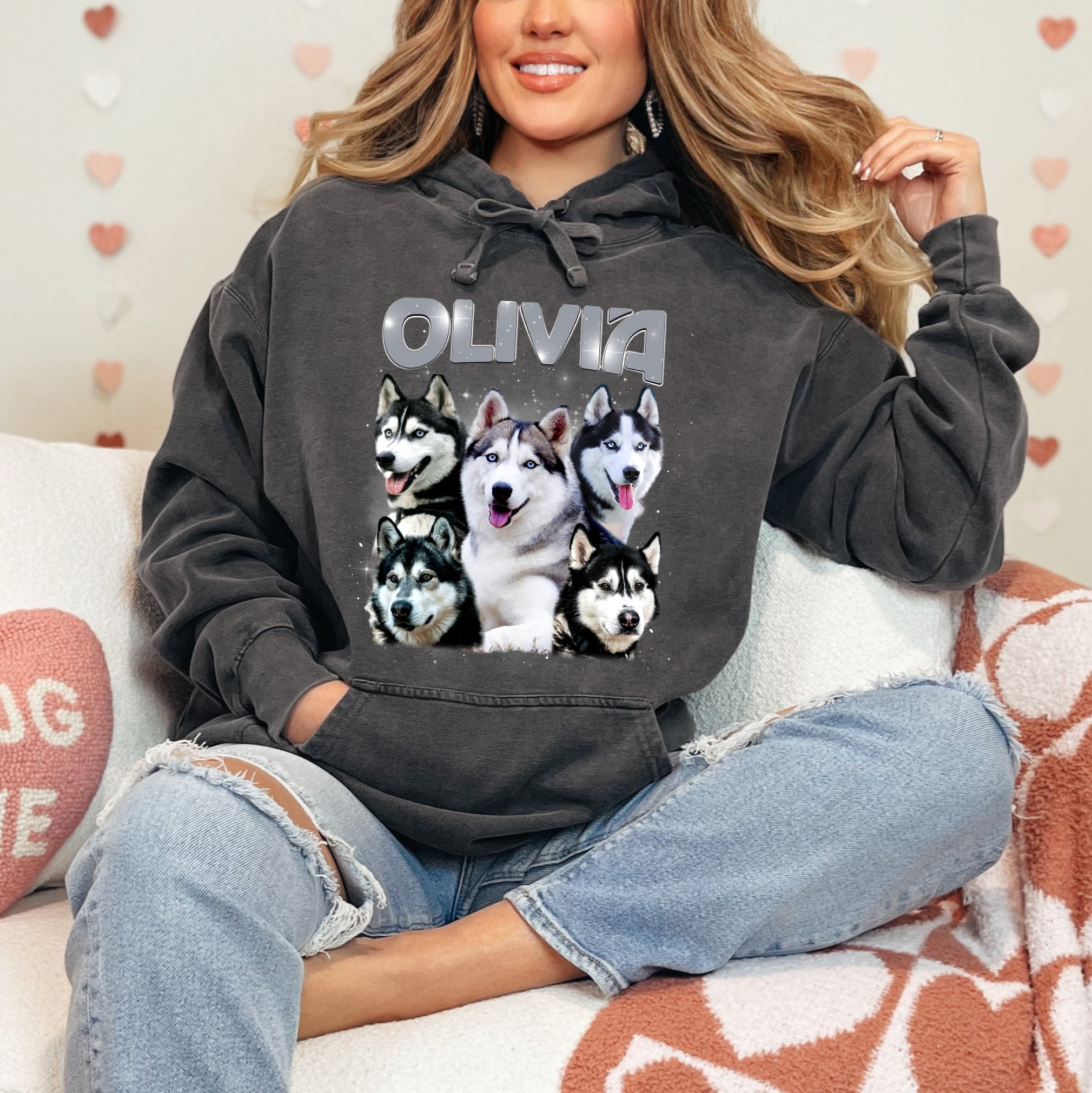 Custom Dog Face Shirt – Comfort Colors Pet Lover Tee with Your Dog’s Photo & Name
