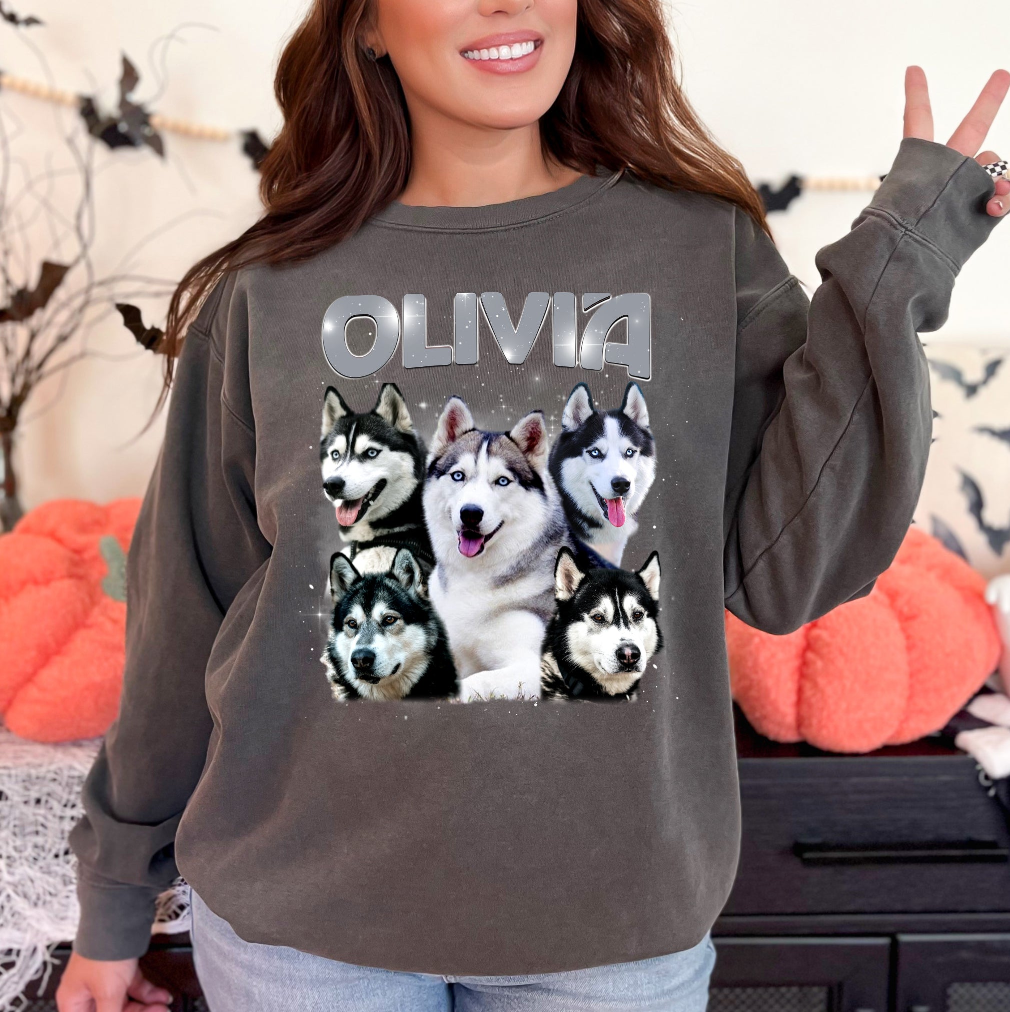 Custom Dog Face Shirt – Comfort Colors Pet Lover Tee with Your Dog’s Photo & Name