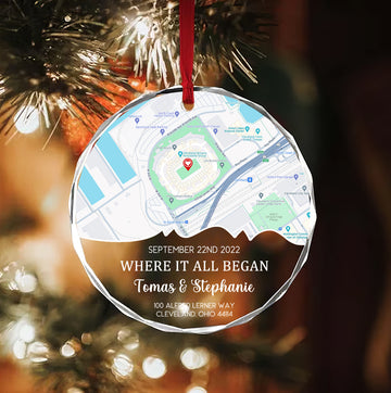 Personalized “Where It All Began” Map Ornament – Custom Couple Location Keepsake
