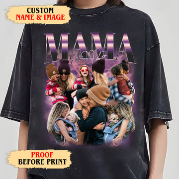Personalized Shirts for Mom – Mama Est. Photo Collage Tee