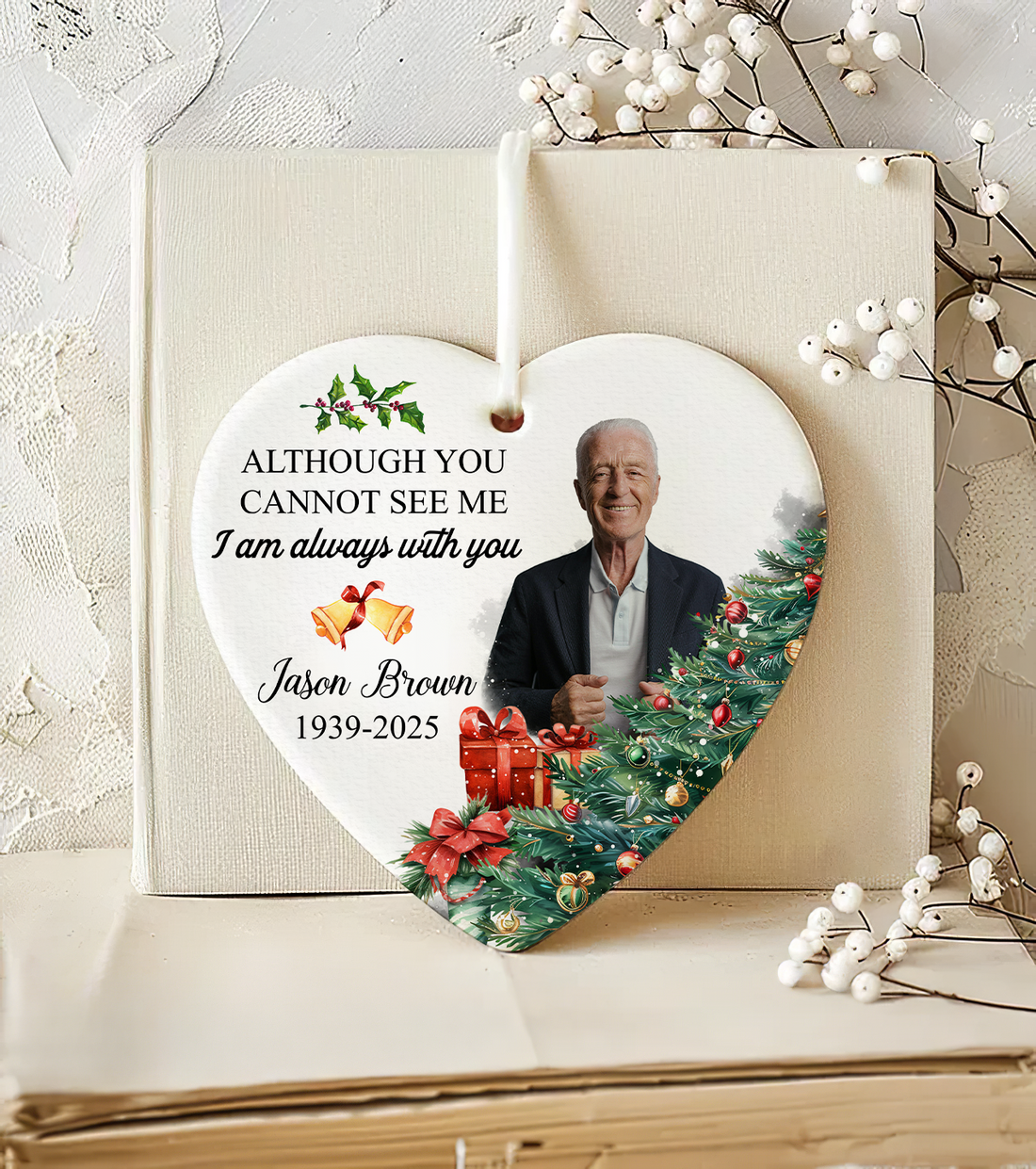 I Am Always With You - Personalized Memorial Glass Photo Ornament