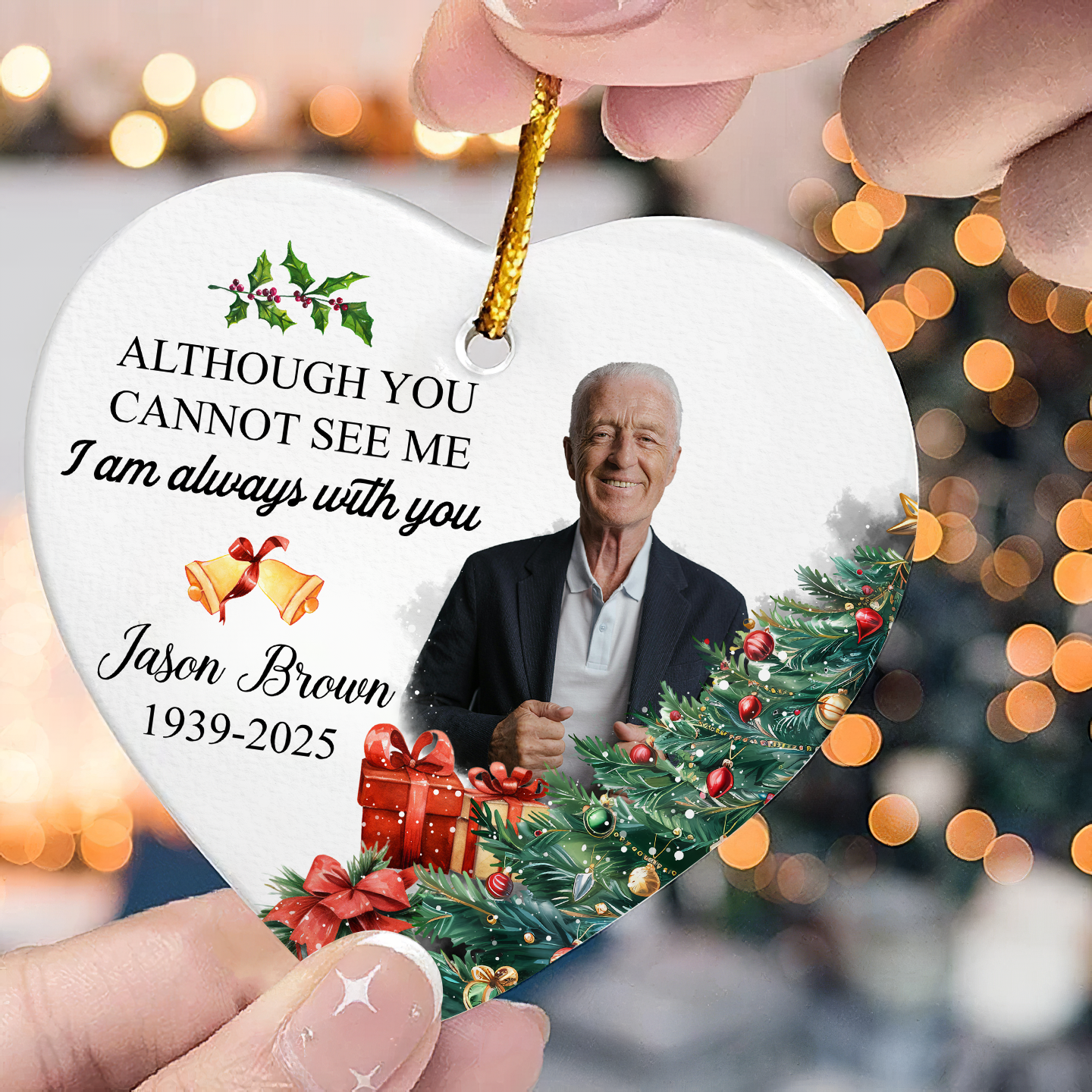 I Am Always With You - Personalized Memorial Glass Photo Ornament