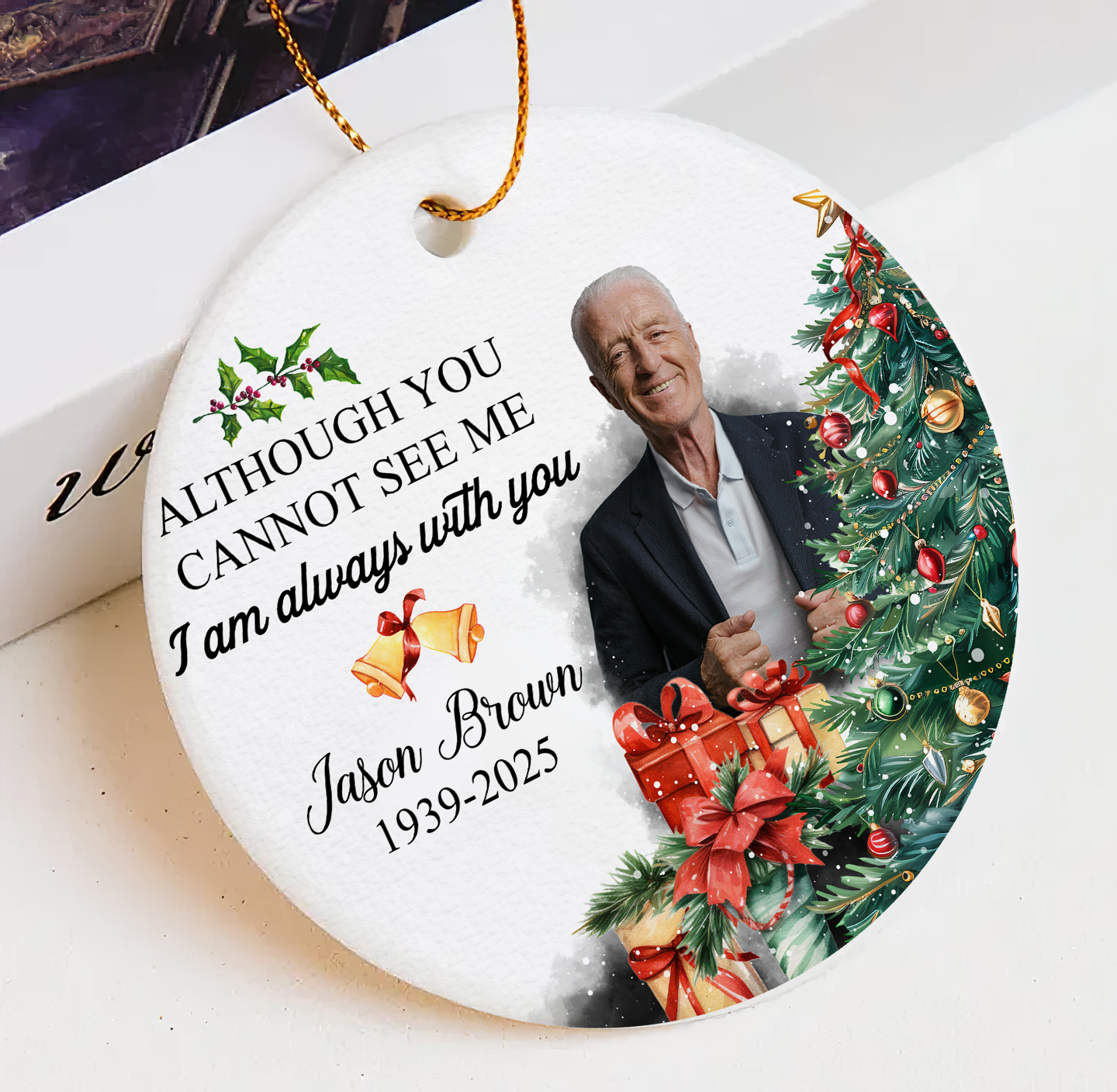 I Am Always With You - Personalized Memorial Glass Photo Ornament