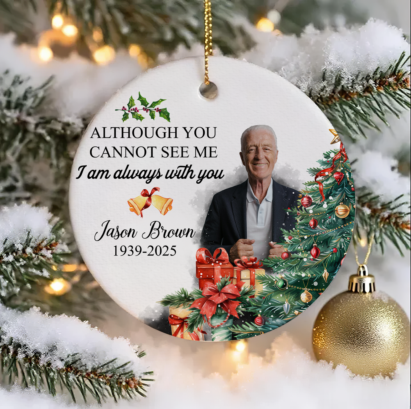 I Am Always With You - Personalized Memorial Glass Photo Ornament