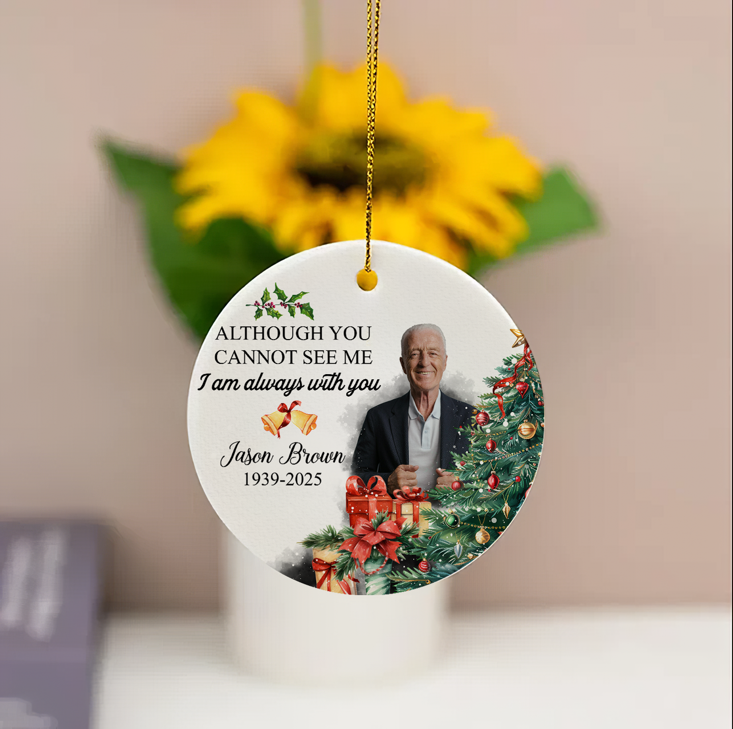I Am Always With You - Personalized Memorial Glass Photo Ornament