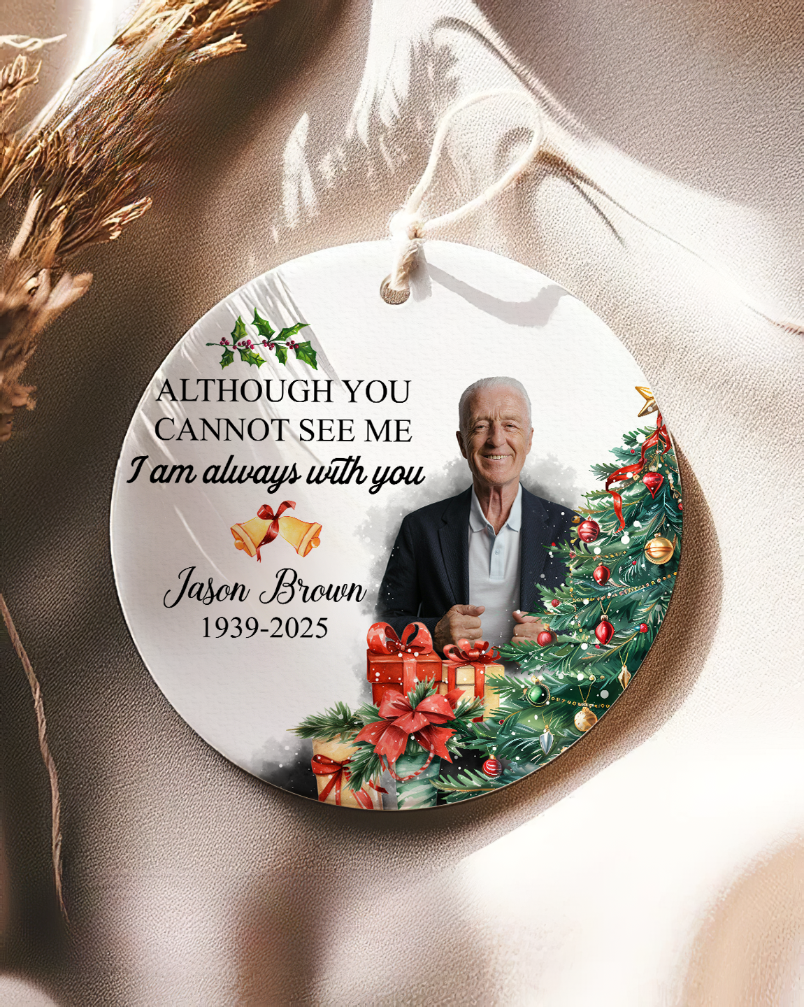I Am Always With You - Personalized Memorial Glass Photo Ornament