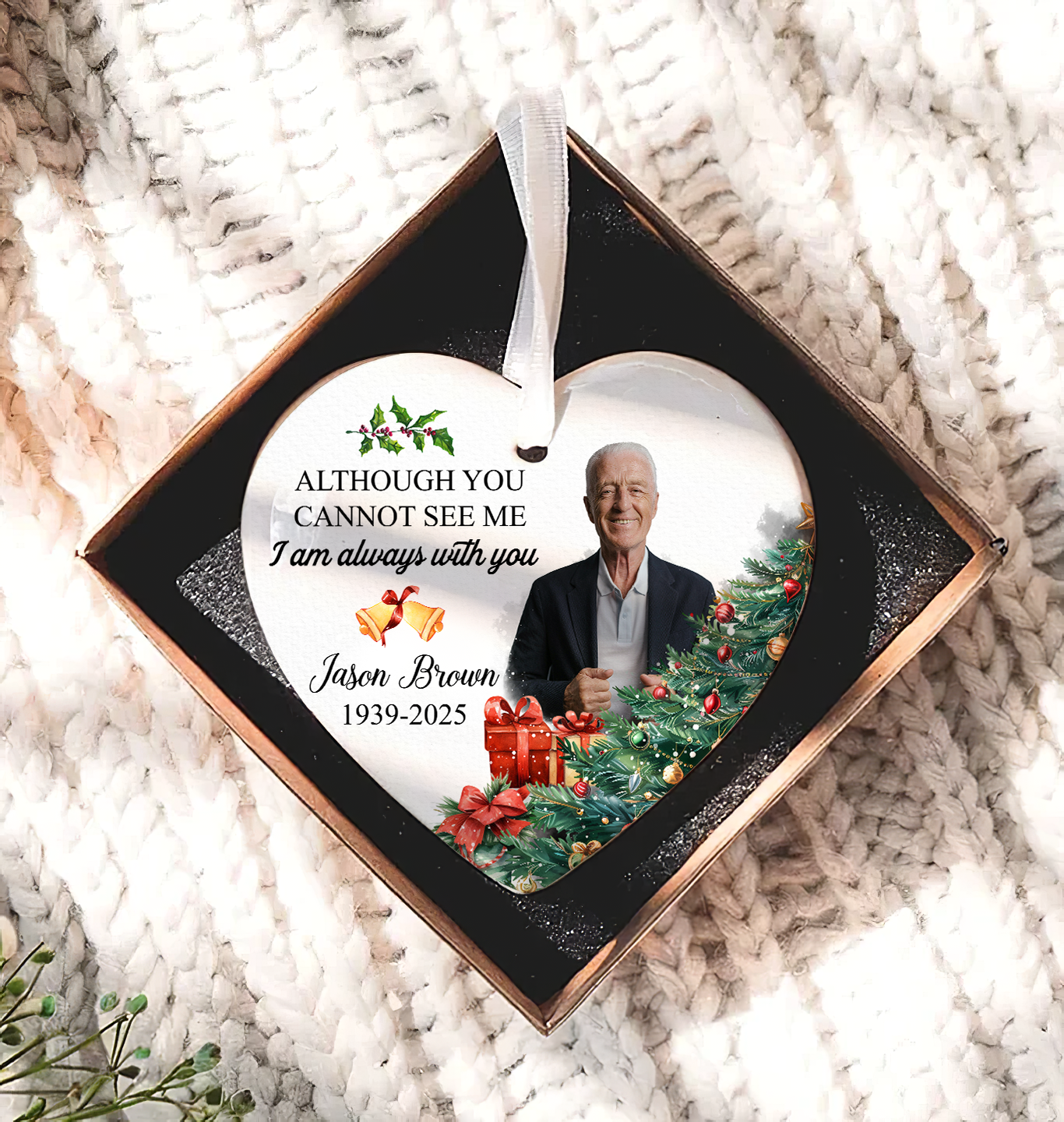 I Am Always With You - Personalized Memorial Glass Photo Ornament