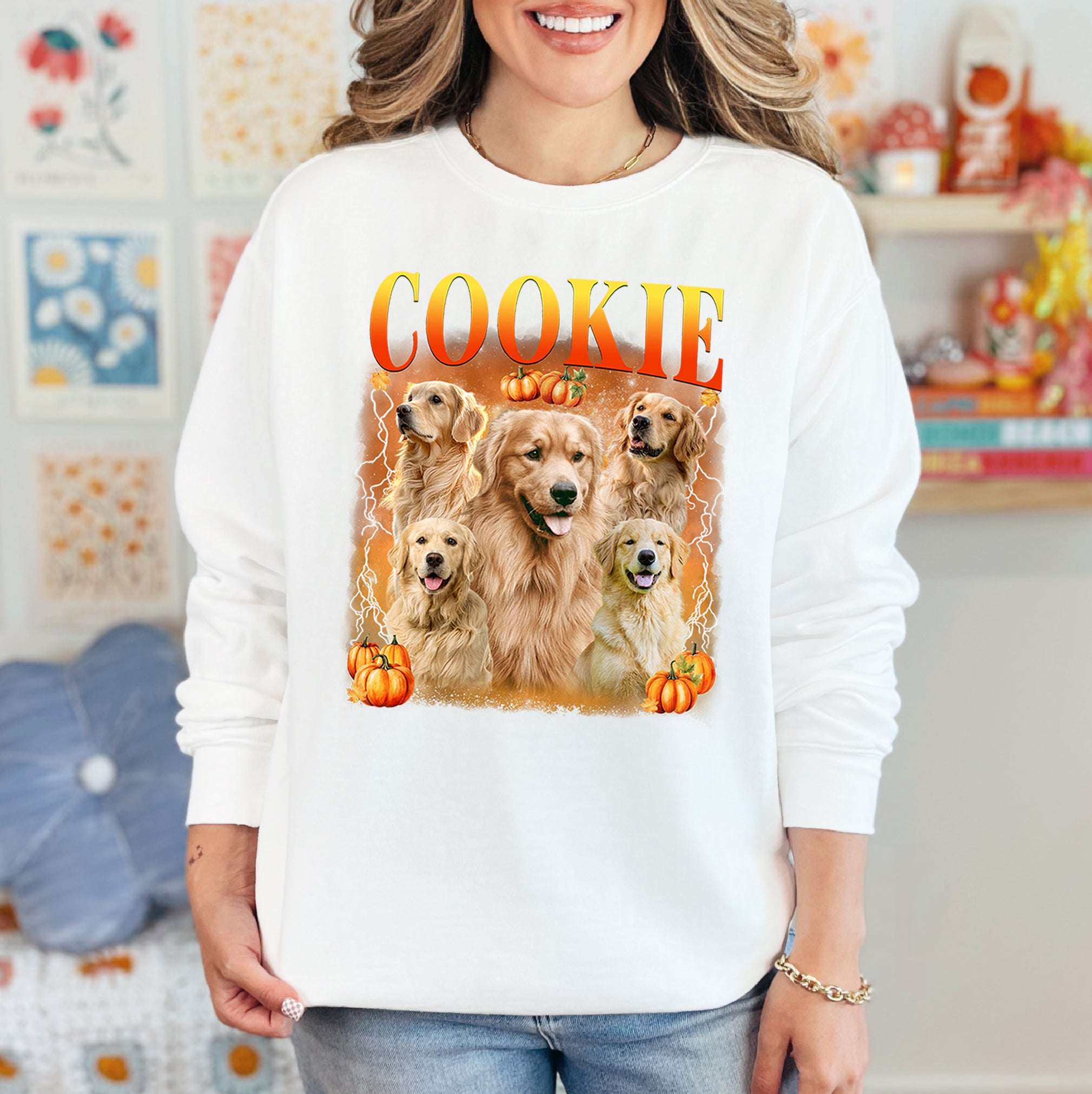 Custom Halloween Shirt With Dog's Face – Custom Pet Face Pumpkin Collage