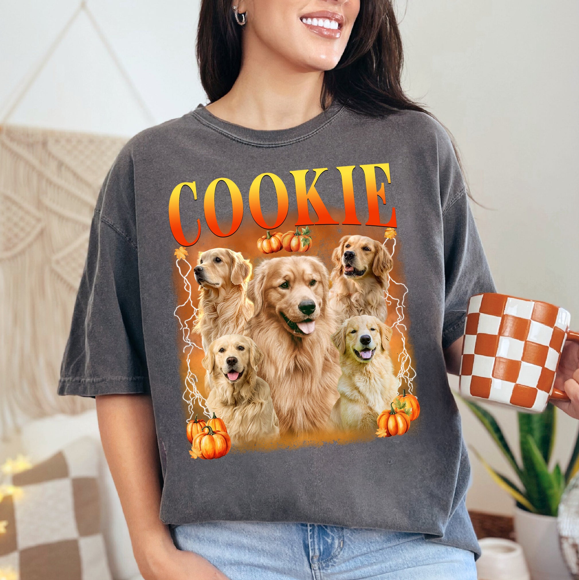 Custom Halloween Shirt With Dog's Face – Custom Pet Face Pumpkin Collage