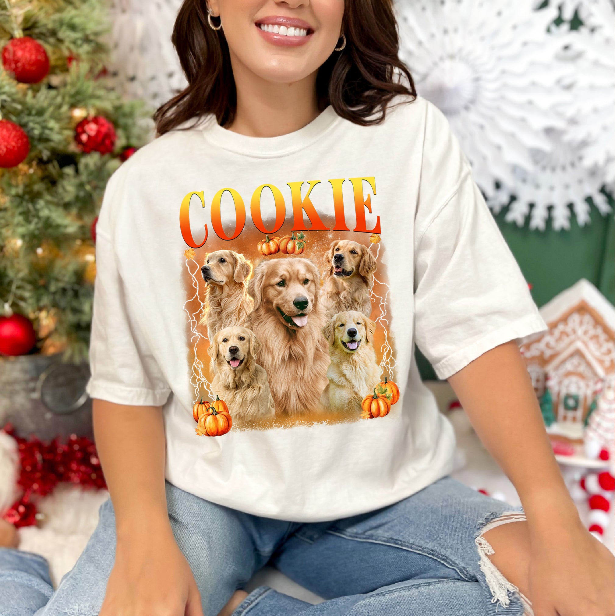 Custom Halloween Shirt With Dog's Face – Custom Pet Face Pumpkin Collage