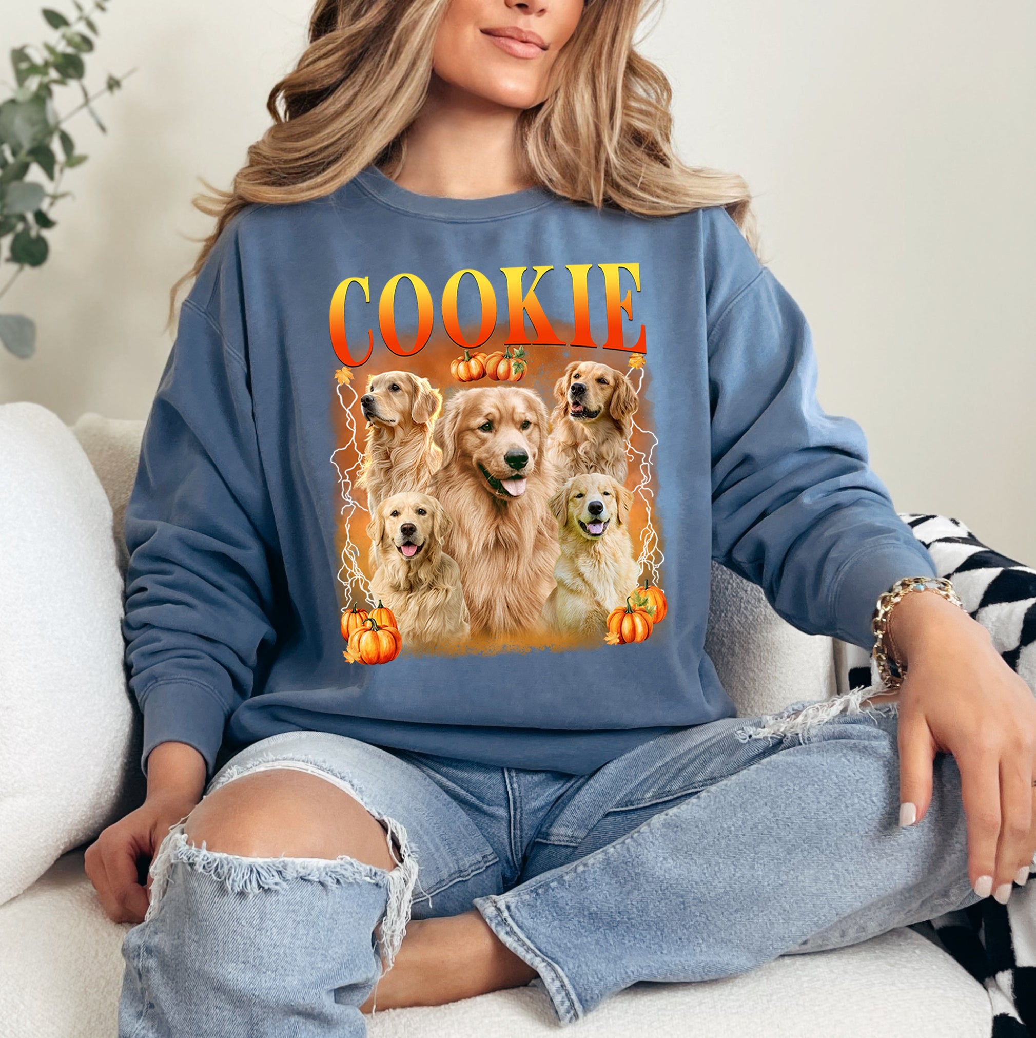 Custom Halloween Shirt With Dog's Face – Custom Pet Face Pumpkin Collage