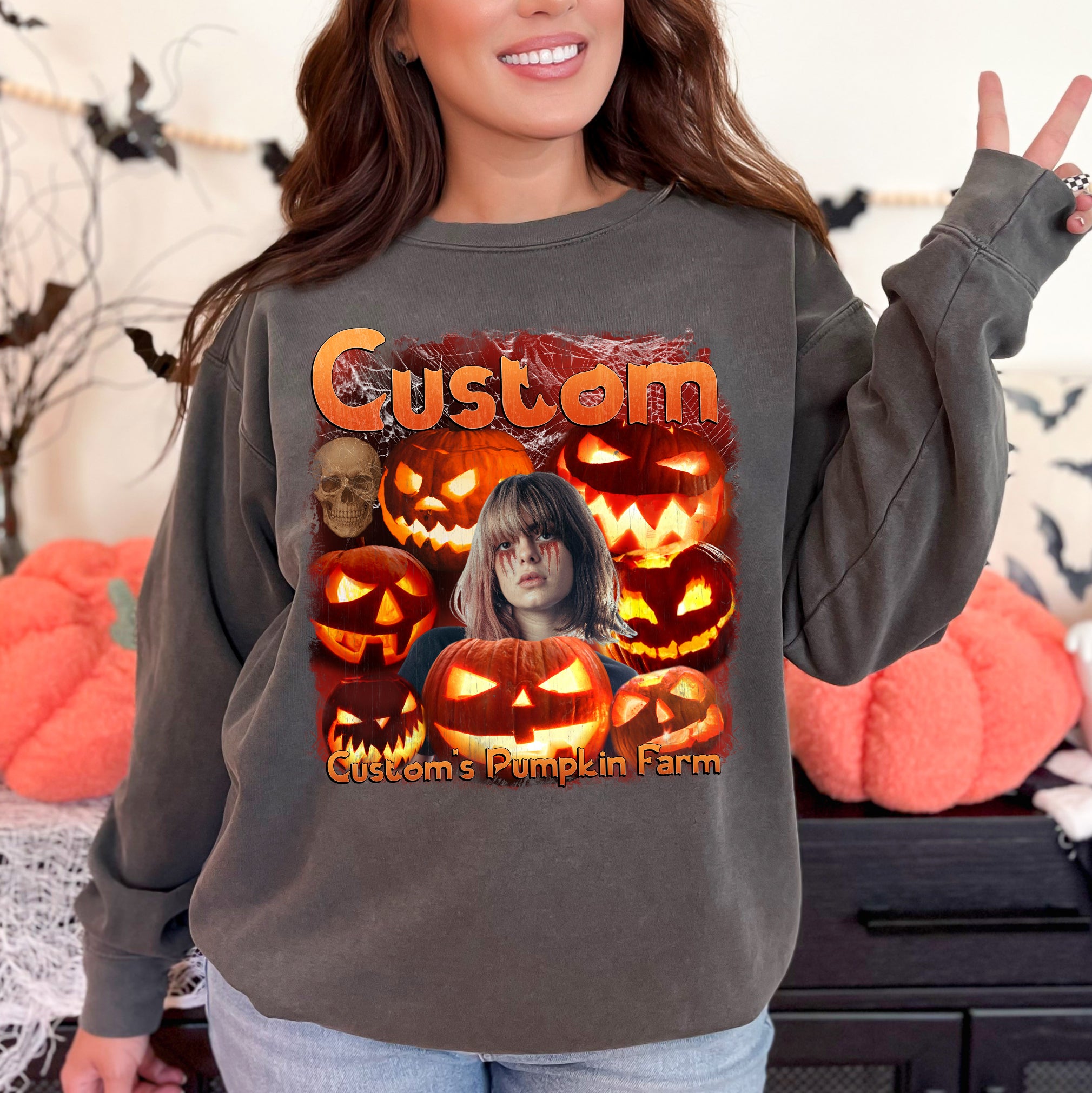 Custom Haunted Pumpkin Shirt – Creepy Comfort Colors Tee