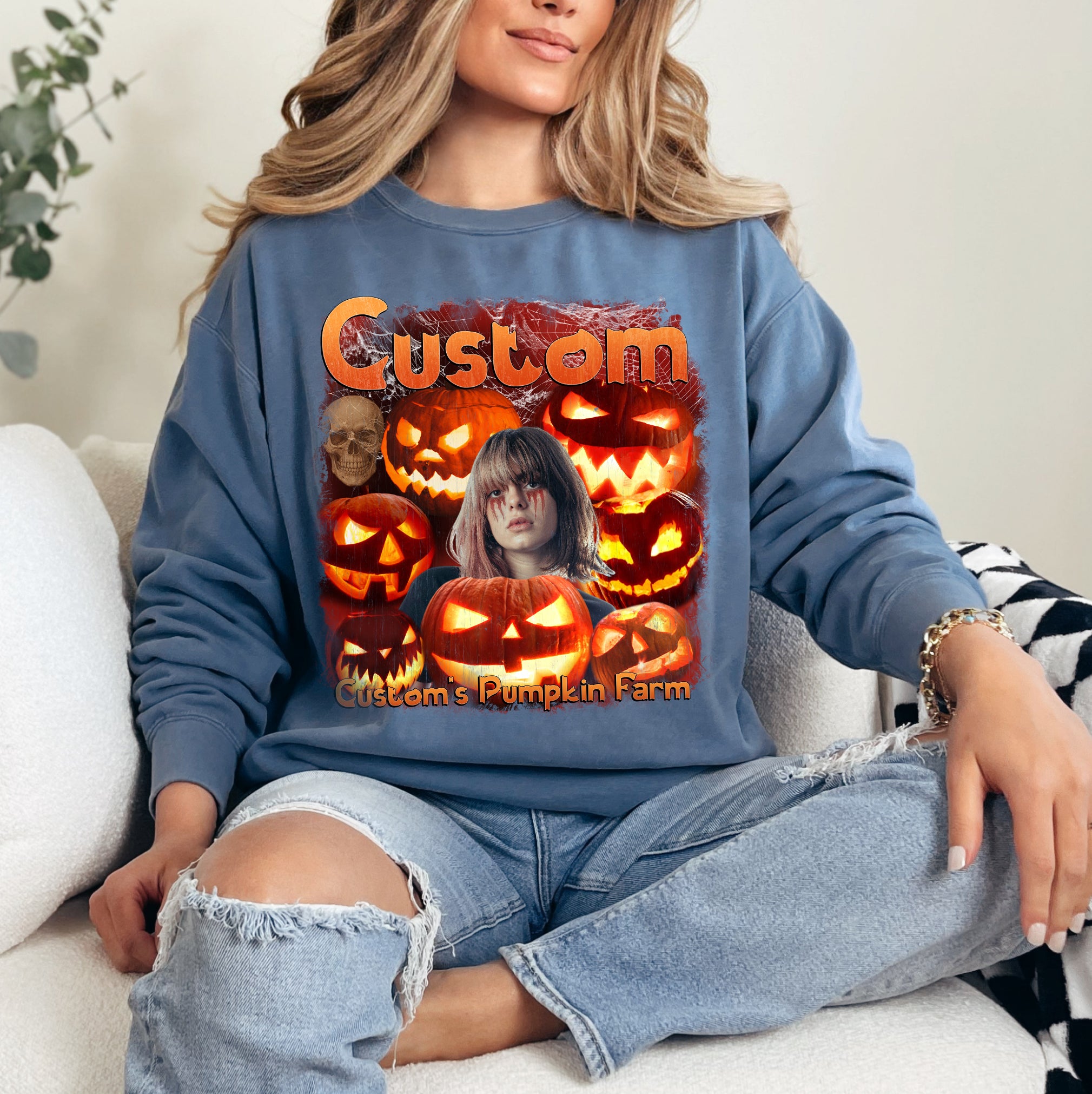 Custom Haunted Pumpkin Shirt – Creepy Comfort Colors Tee