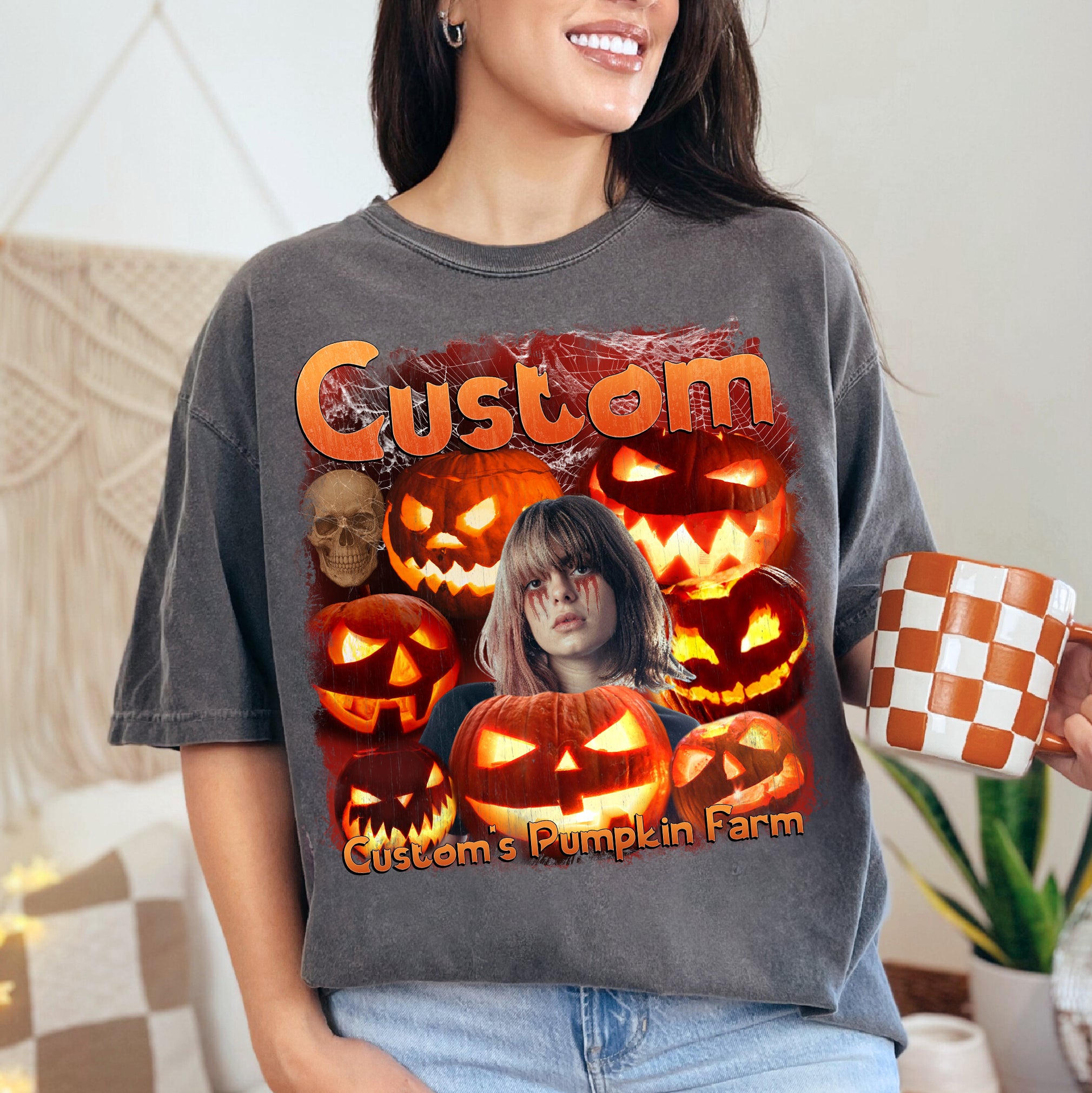 Custom Haunted Pumpkin Shirt – Creepy Comfort Colors Tee