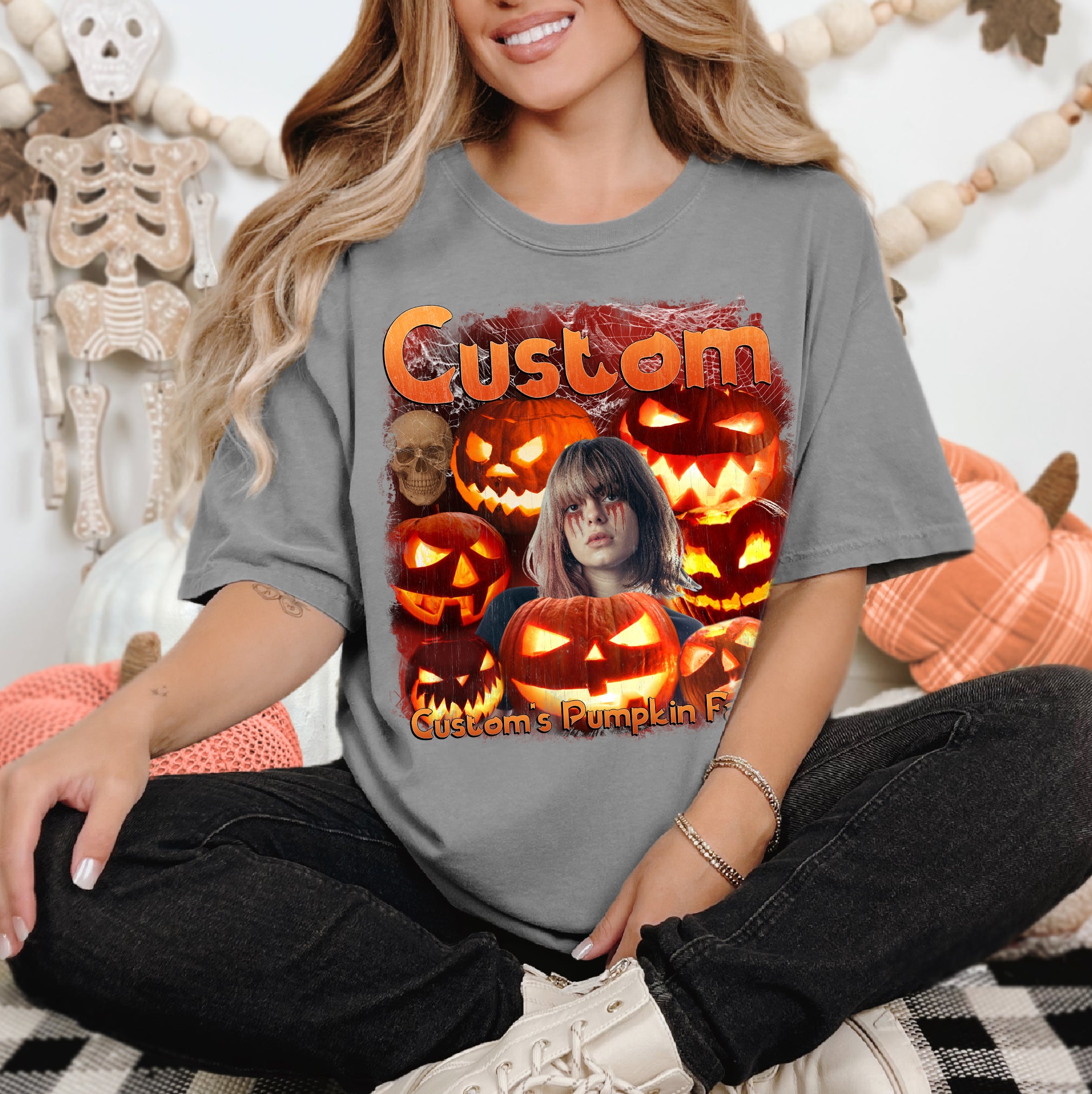 Custom Haunted Pumpkin Shirt – Creepy Comfort Colors Tee