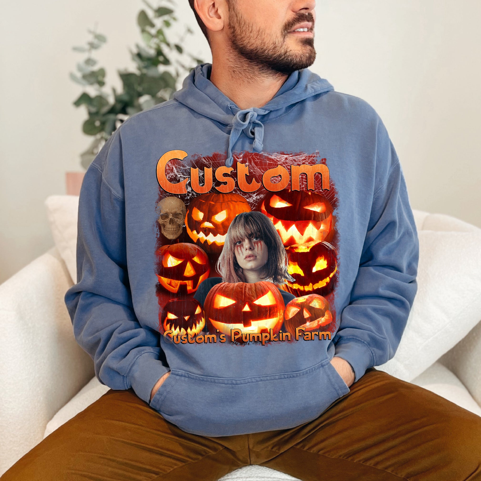 Custom Haunted Pumpkin Shirt – Creepy Comfort Colors Tee