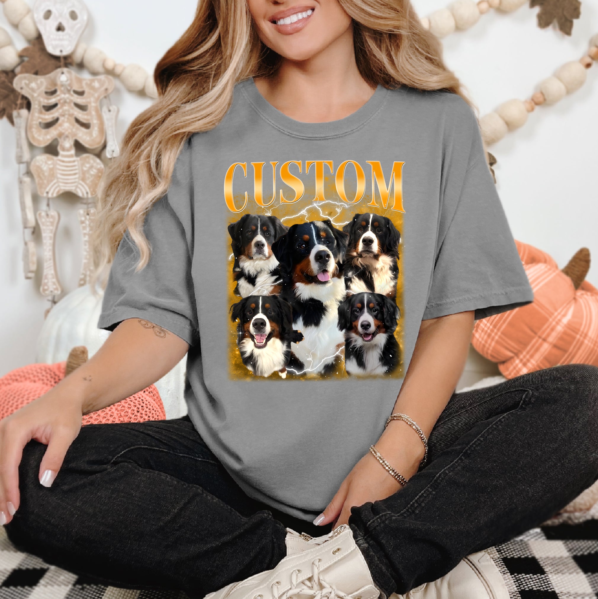 Custom Dog Face Collage – Personalized Pet Portrait Tee