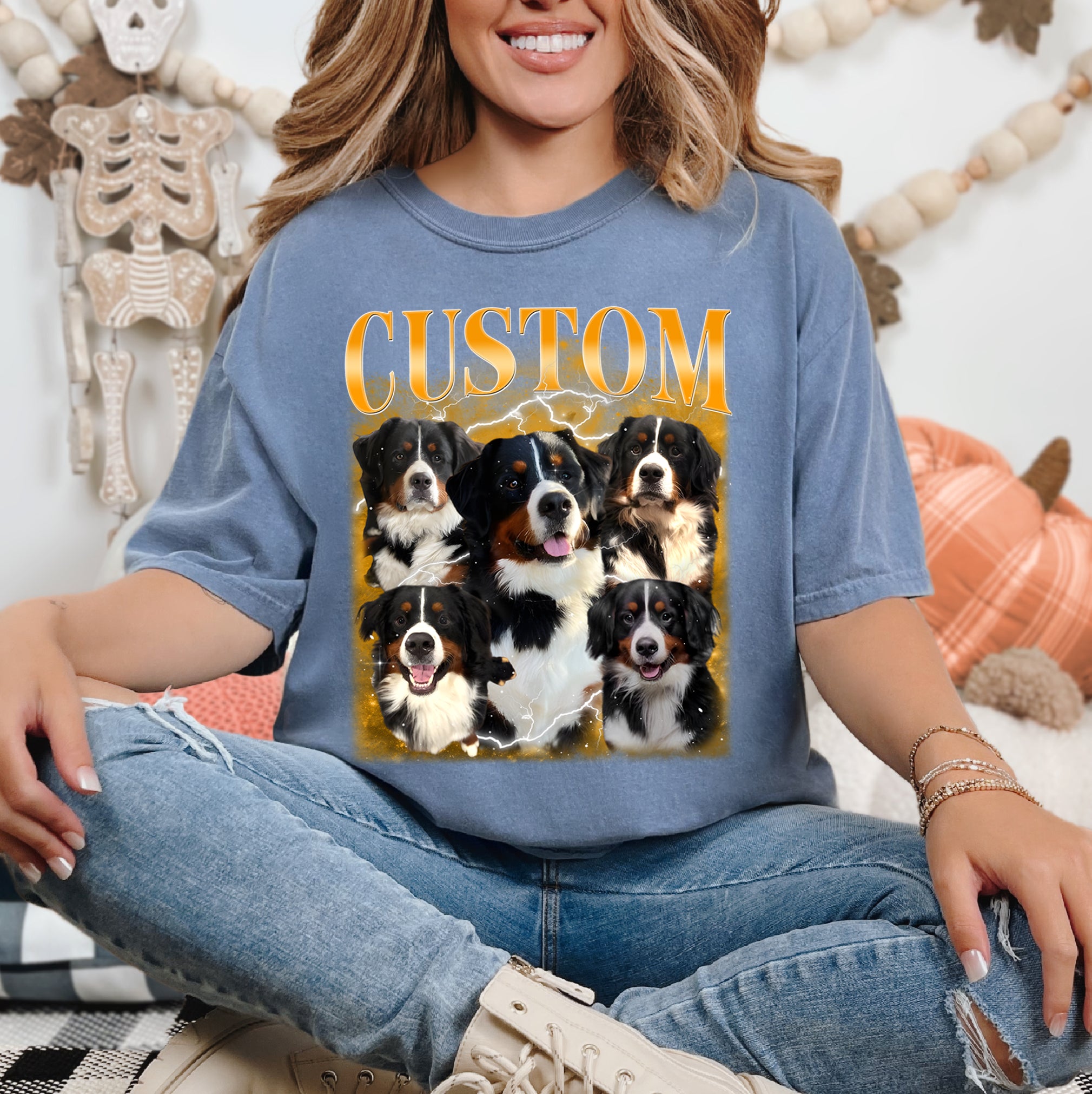 Custom Dog Face Collage – Personalized Pet Portrait Tee