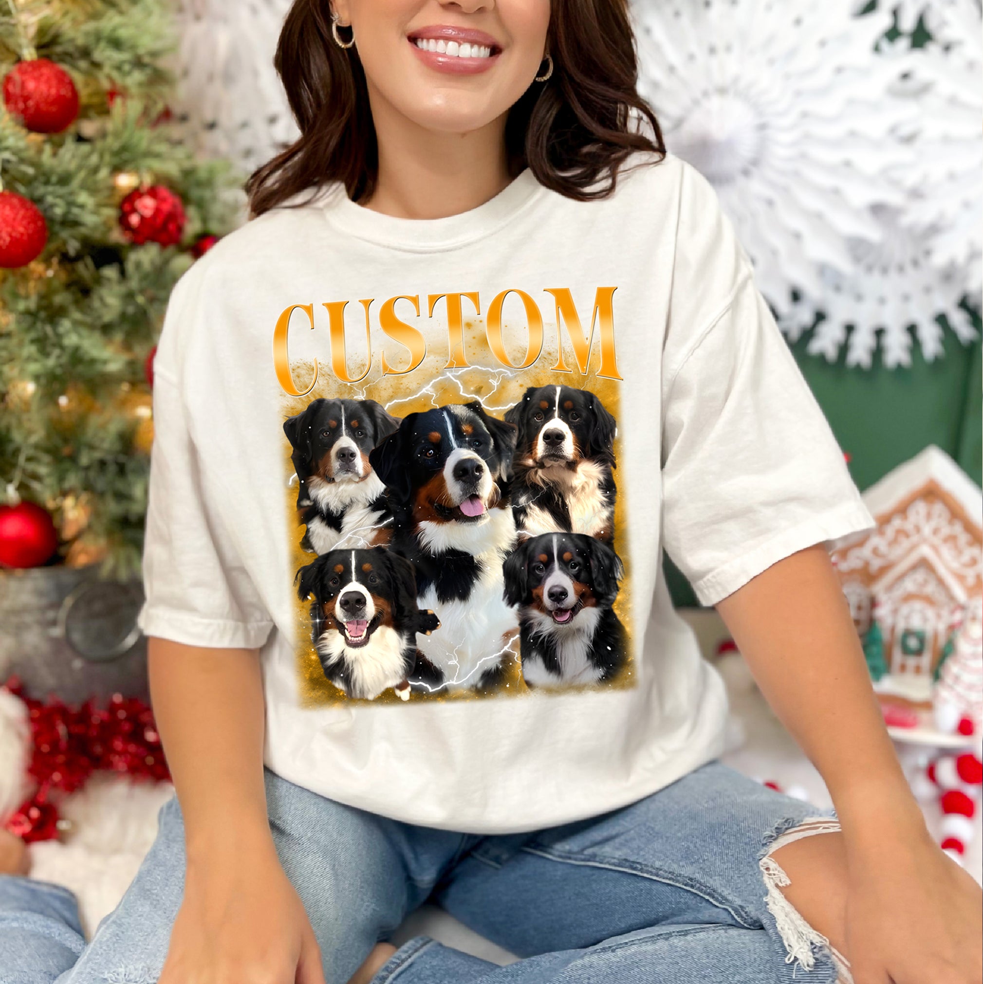 Custom Dog Face Collage – Personalized Pet Portrait Tee