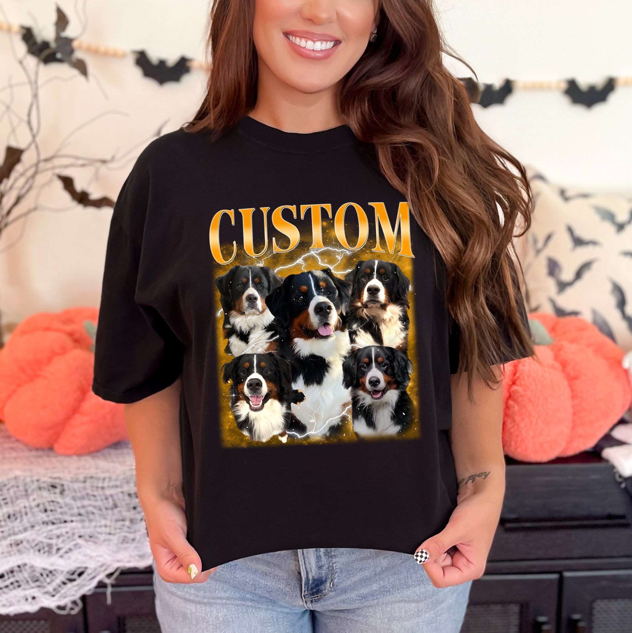 Custom Dog Face Collage – Personalized Pet Portrait Tee