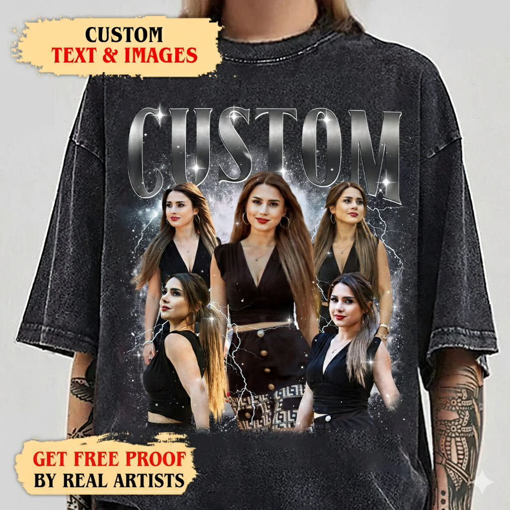 Get Free Proof – Comfort Colors Vintage Graphic 90s Shirt, Custom Bootleg Rap Tee, Upload Your Design!