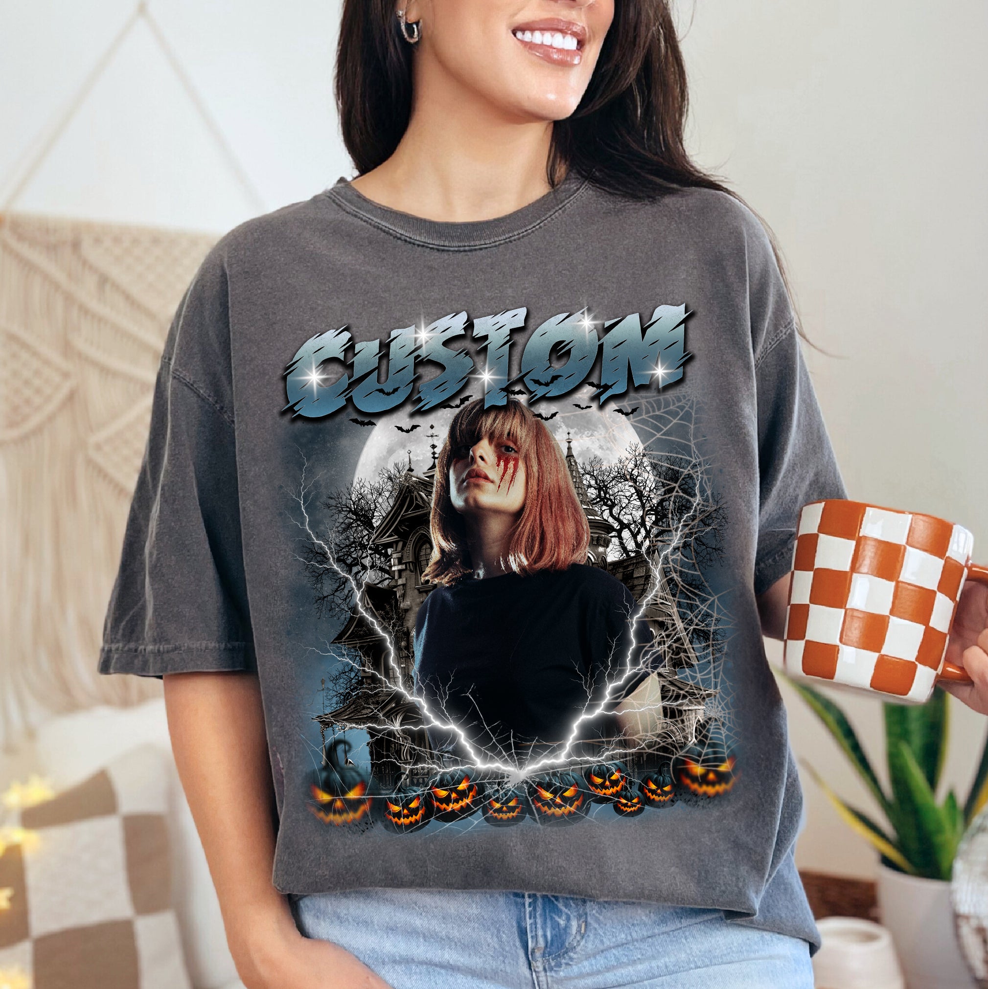 Custom Halloween Makeup Shirt – Spooky Comfort Colors Tee