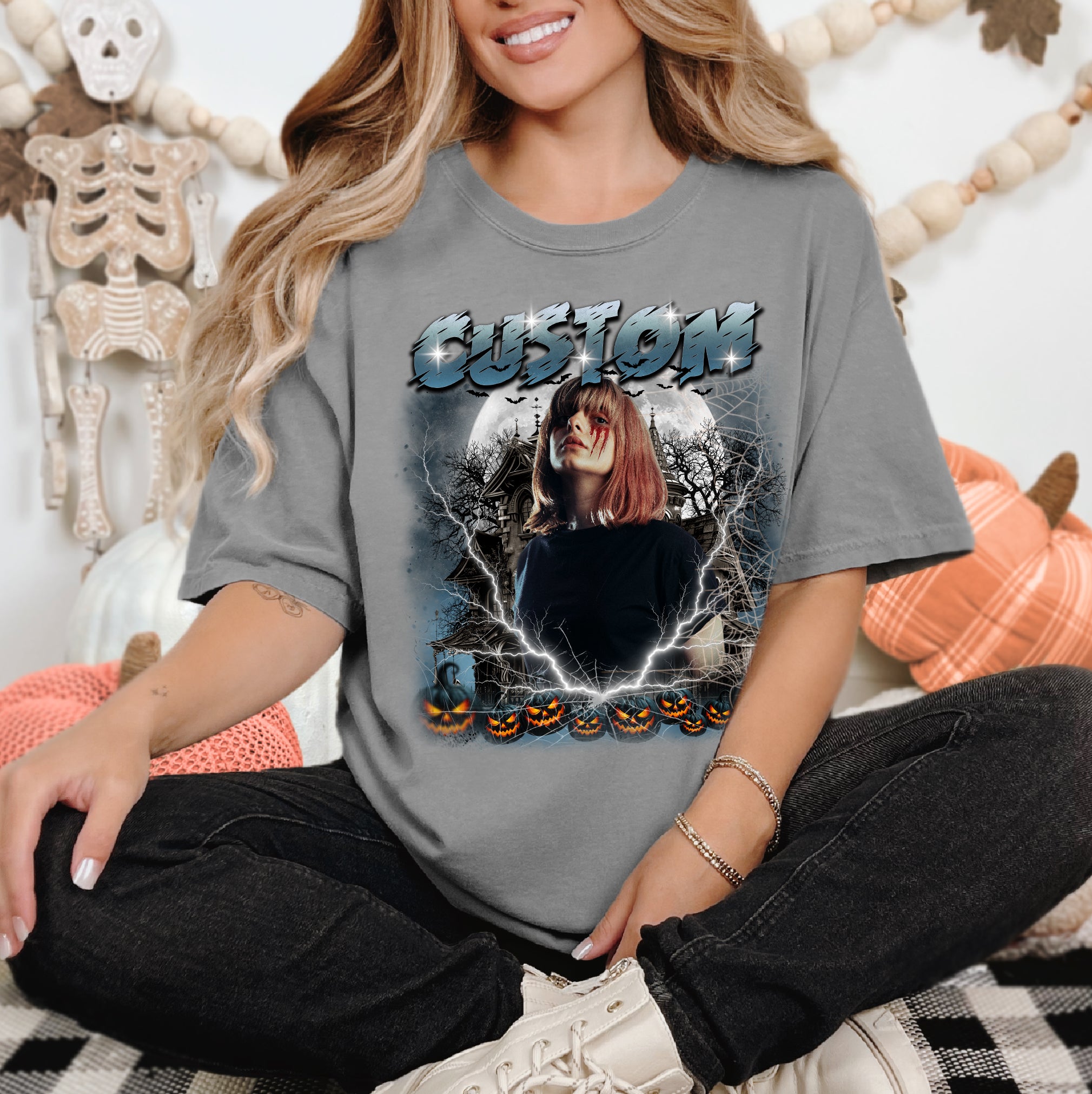 Custom Halloween Makeup Shirt – Spooky Comfort Colors Tee