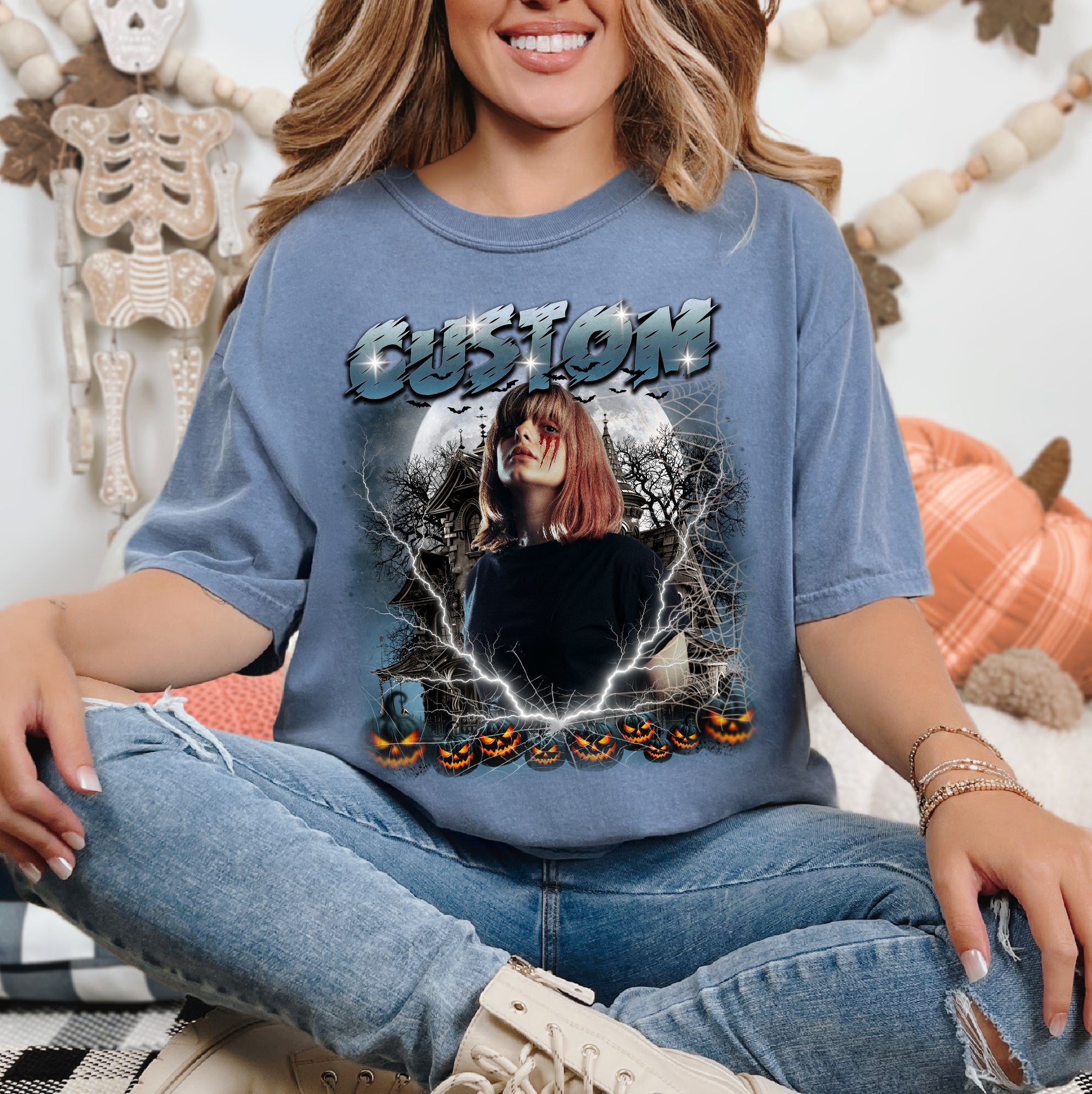 Custom Halloween Makeup Shirt – Spooky Comfort Colors Tee