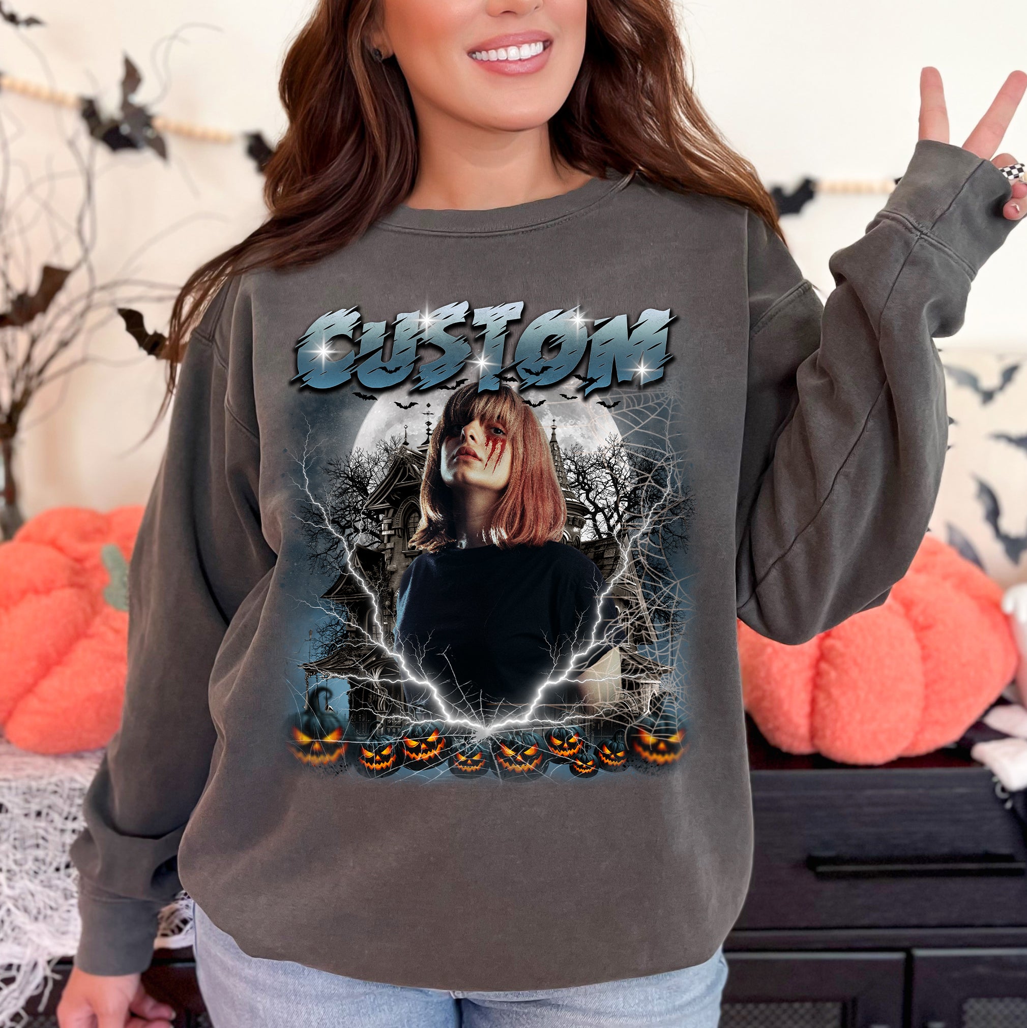 Custom Halloween Makeup Shirt – Spooky Comfort Colors Tee