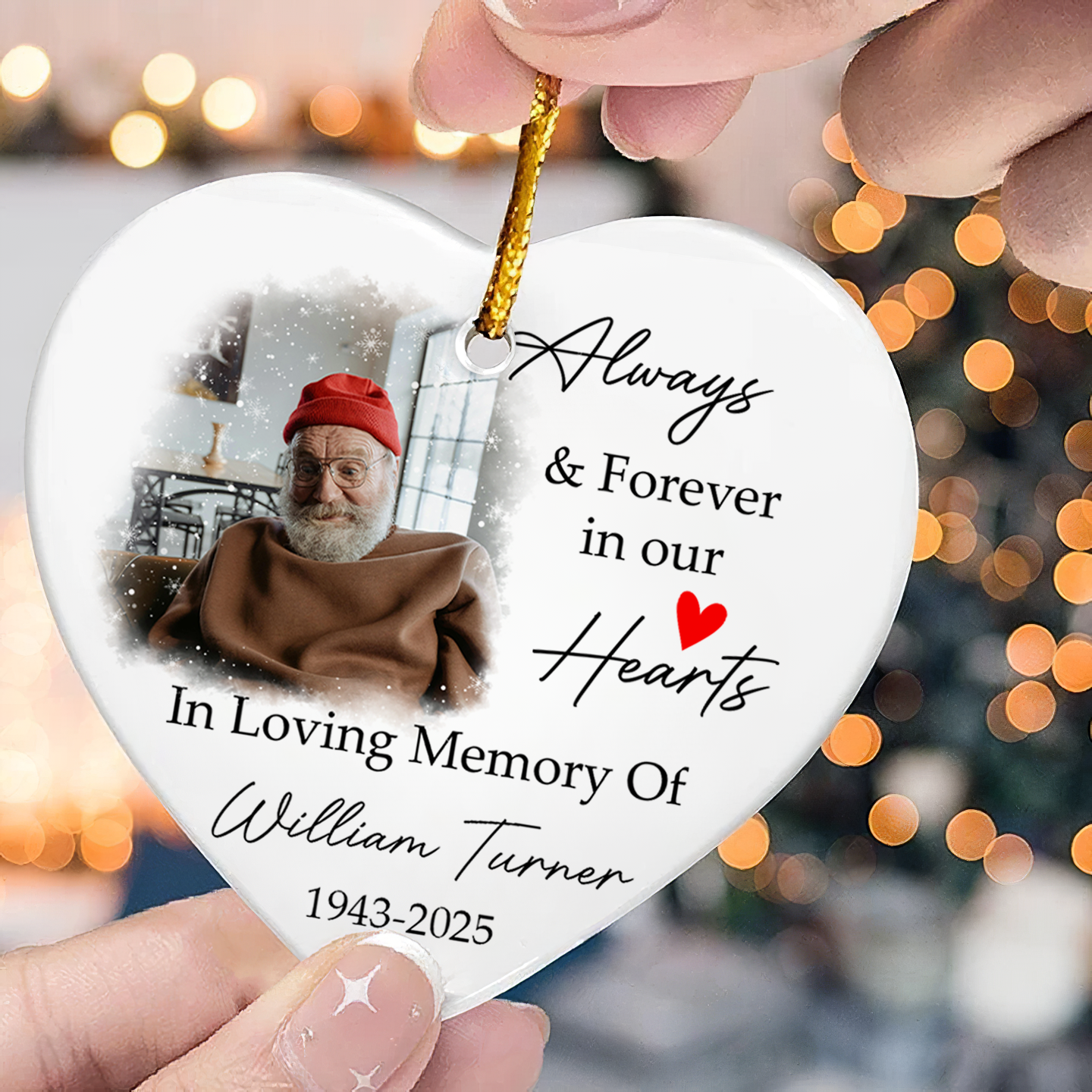 In Loving Memory Keepsake - Custom Memorial Photo Ornament