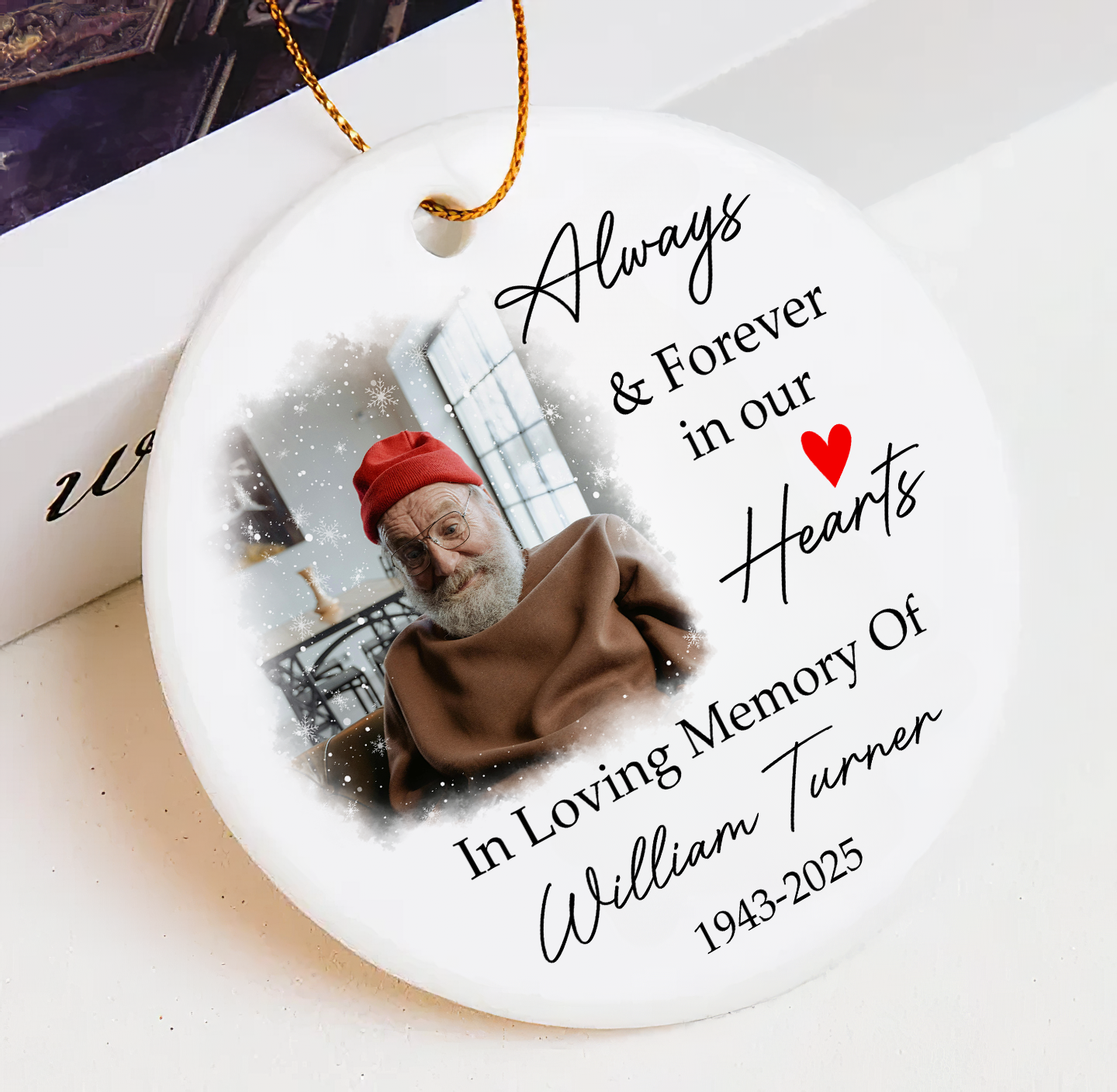 In Loving Memory Keepsake - Custom Memorial Photo Ornament