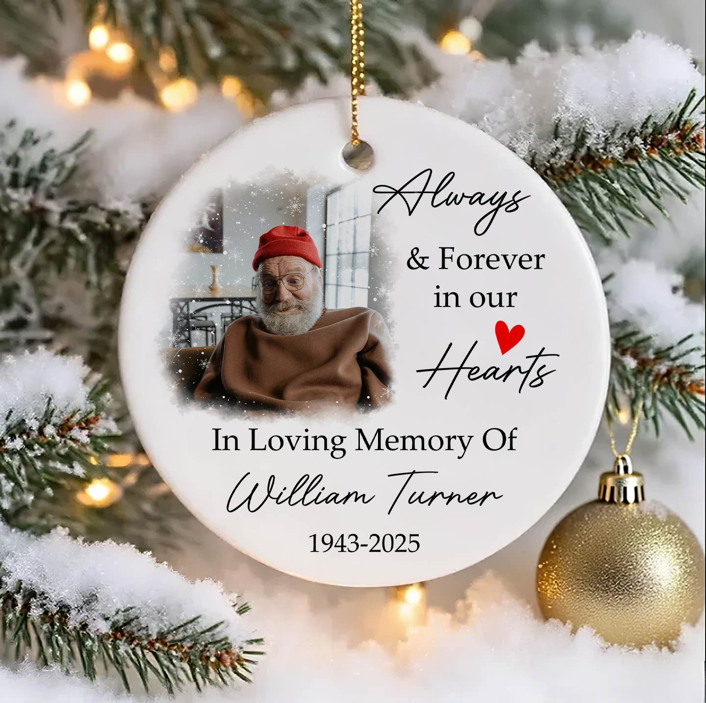 In Loving Memory Keepsake - Custom Memorial Photo Ornament