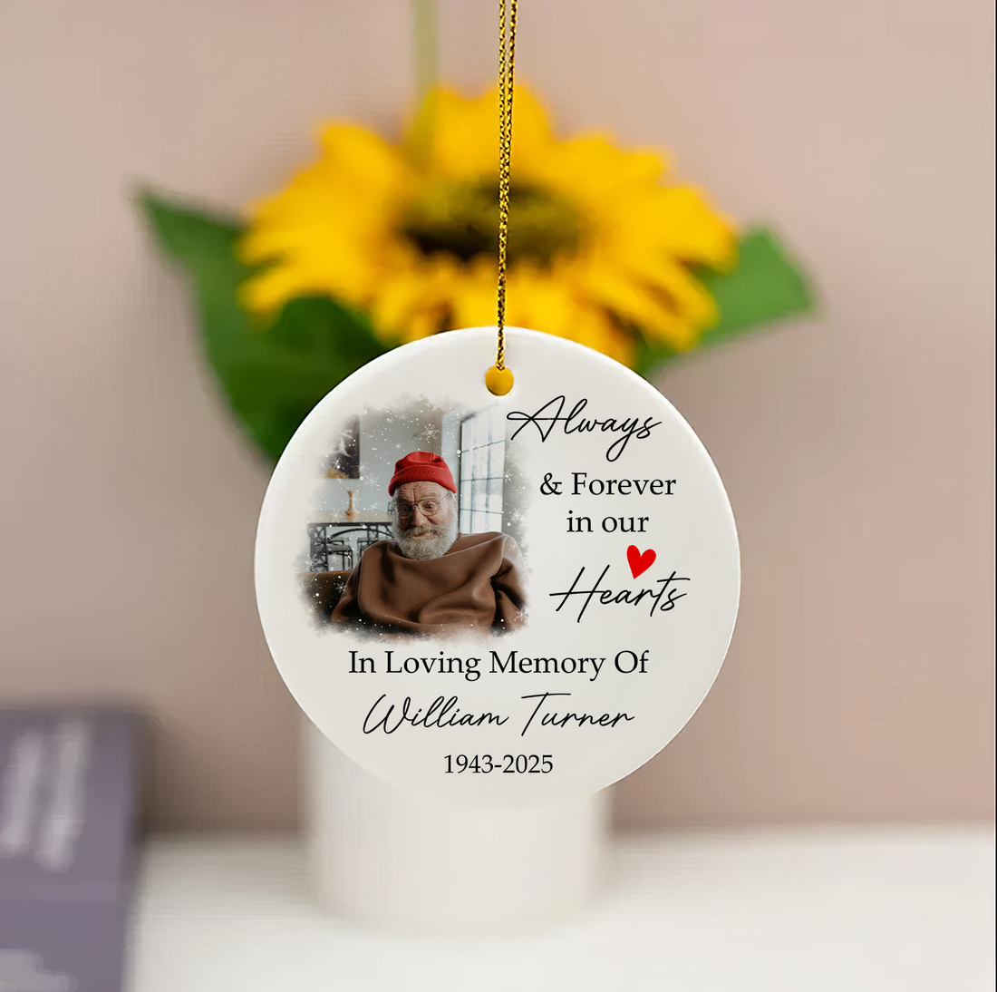 In Loving Memory Keepsake - Custom Memorial Photo Ornament
