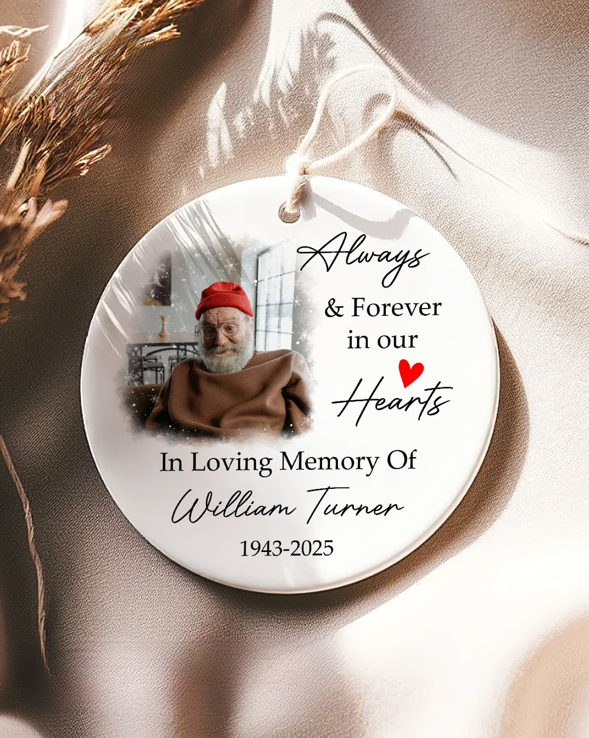 In Loving Memory Keepsake - Custom Memorial Photo Ornament