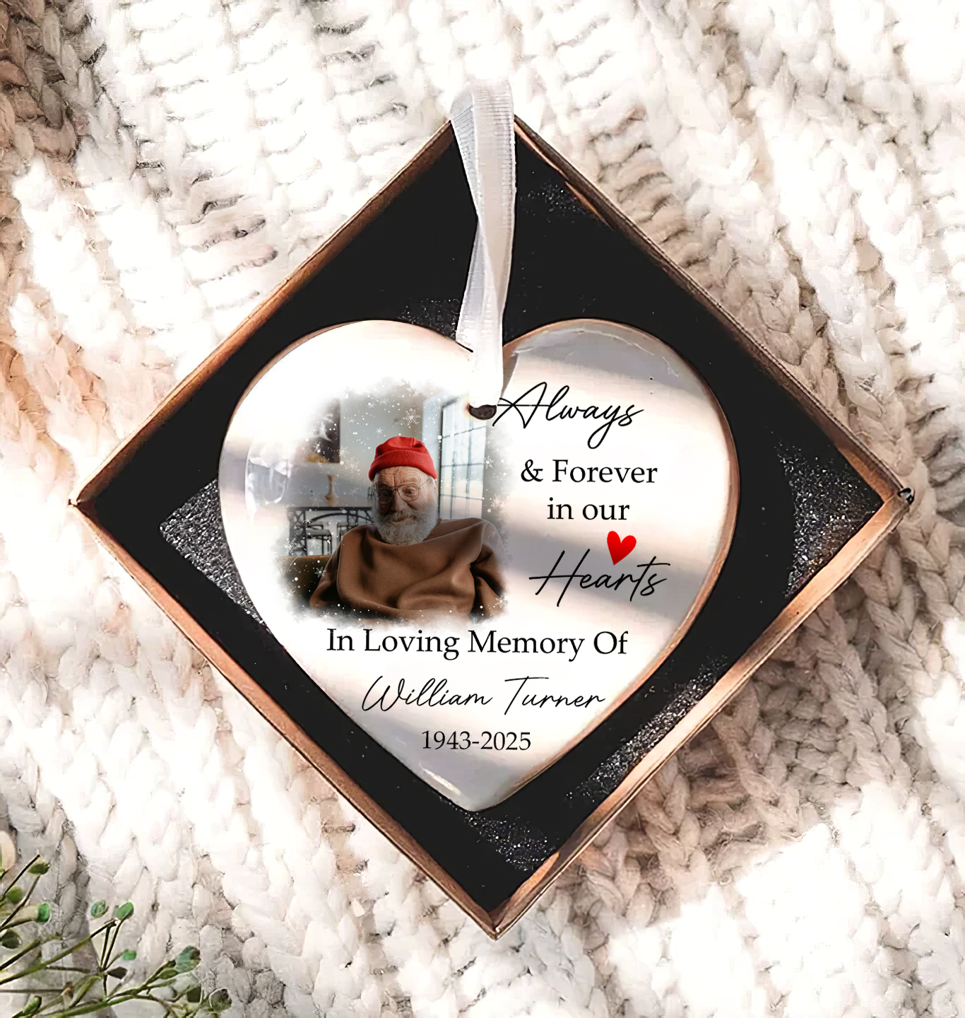 In Loving Memory Keepsake - Custom Memorial Photo Ornament