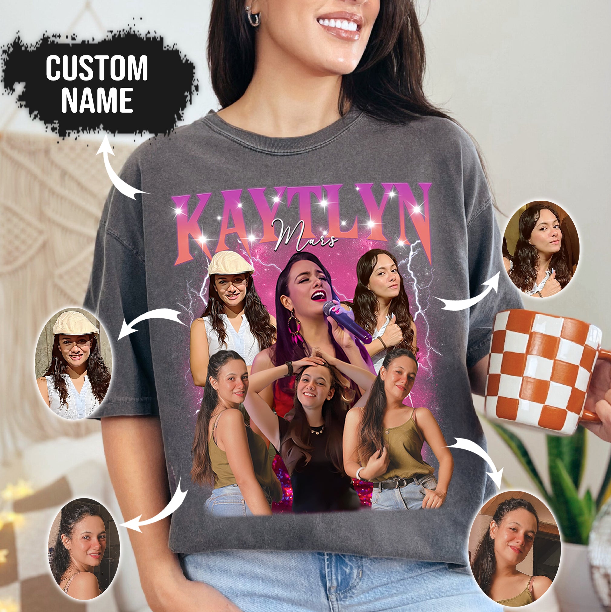 Custom Girlfriend Shirt – Personalized Comfort Colors Tee with Photo Collage