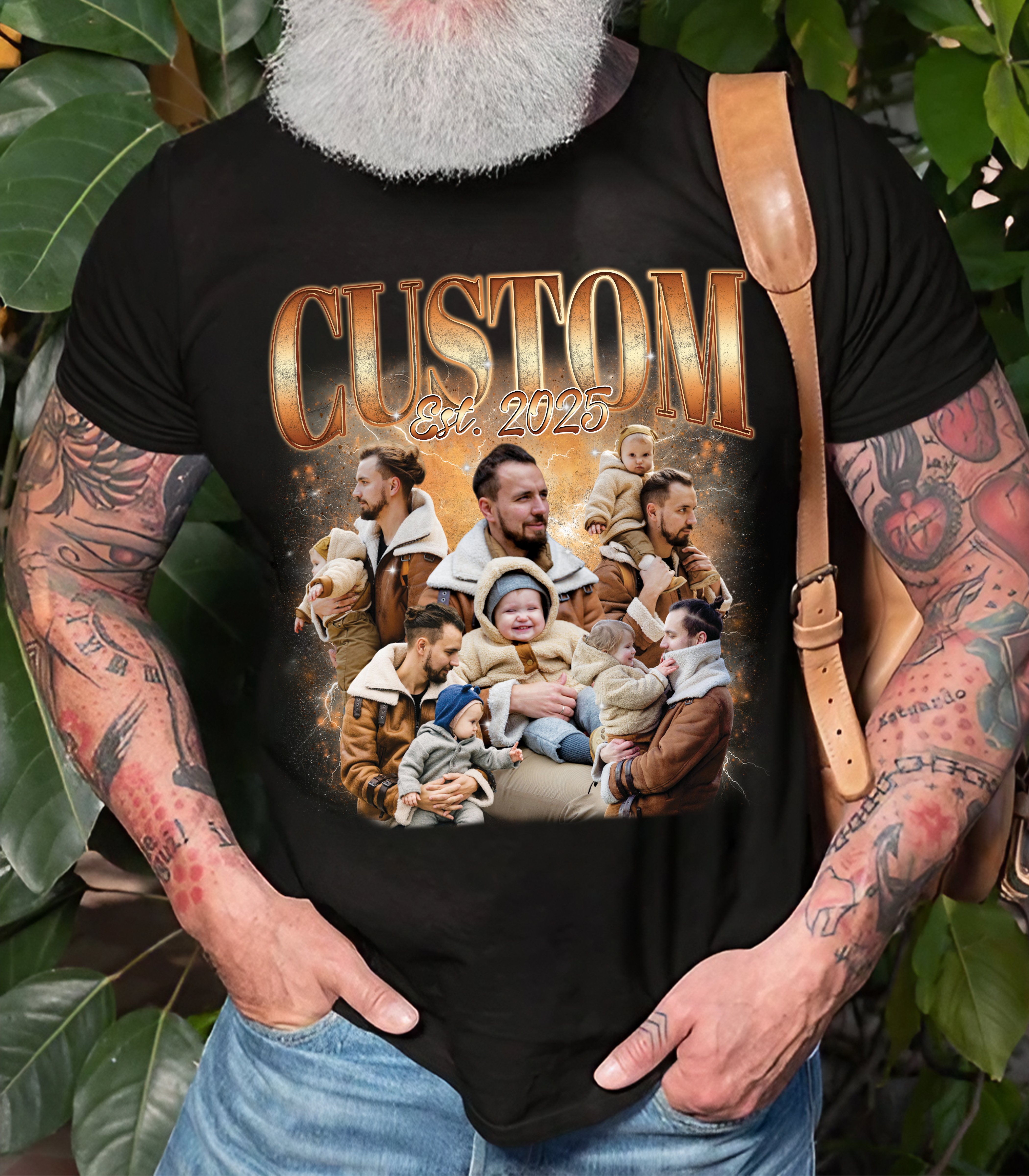 Custom Dad and Daughter Shirt – Vintage Photo Collage Family Tee