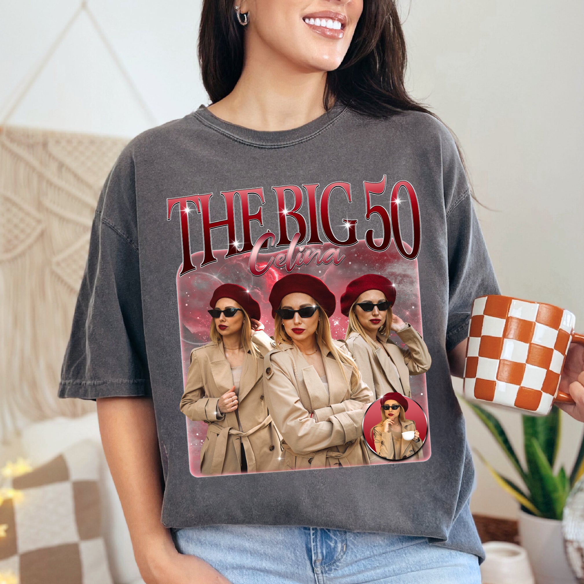 The Big 50 Birthday Graphic Tee - Custom Retro Photo T-Shirts