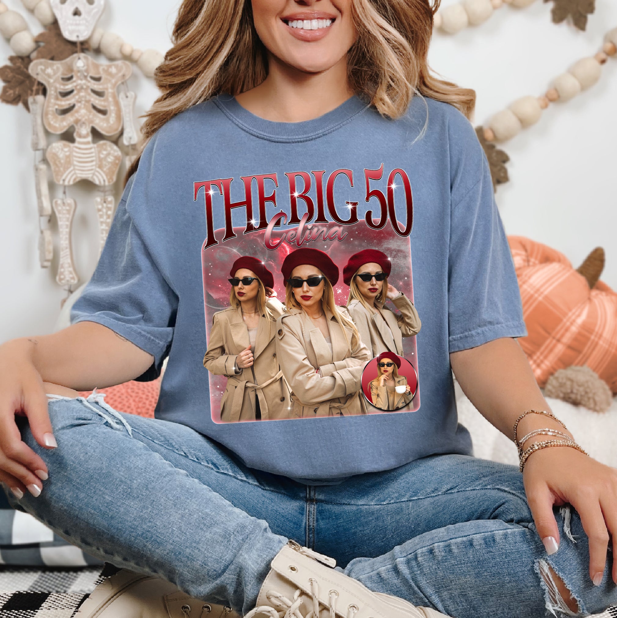 The Big 50 Birthday Graphic Tee - Custom Retro Photo T-Shirts