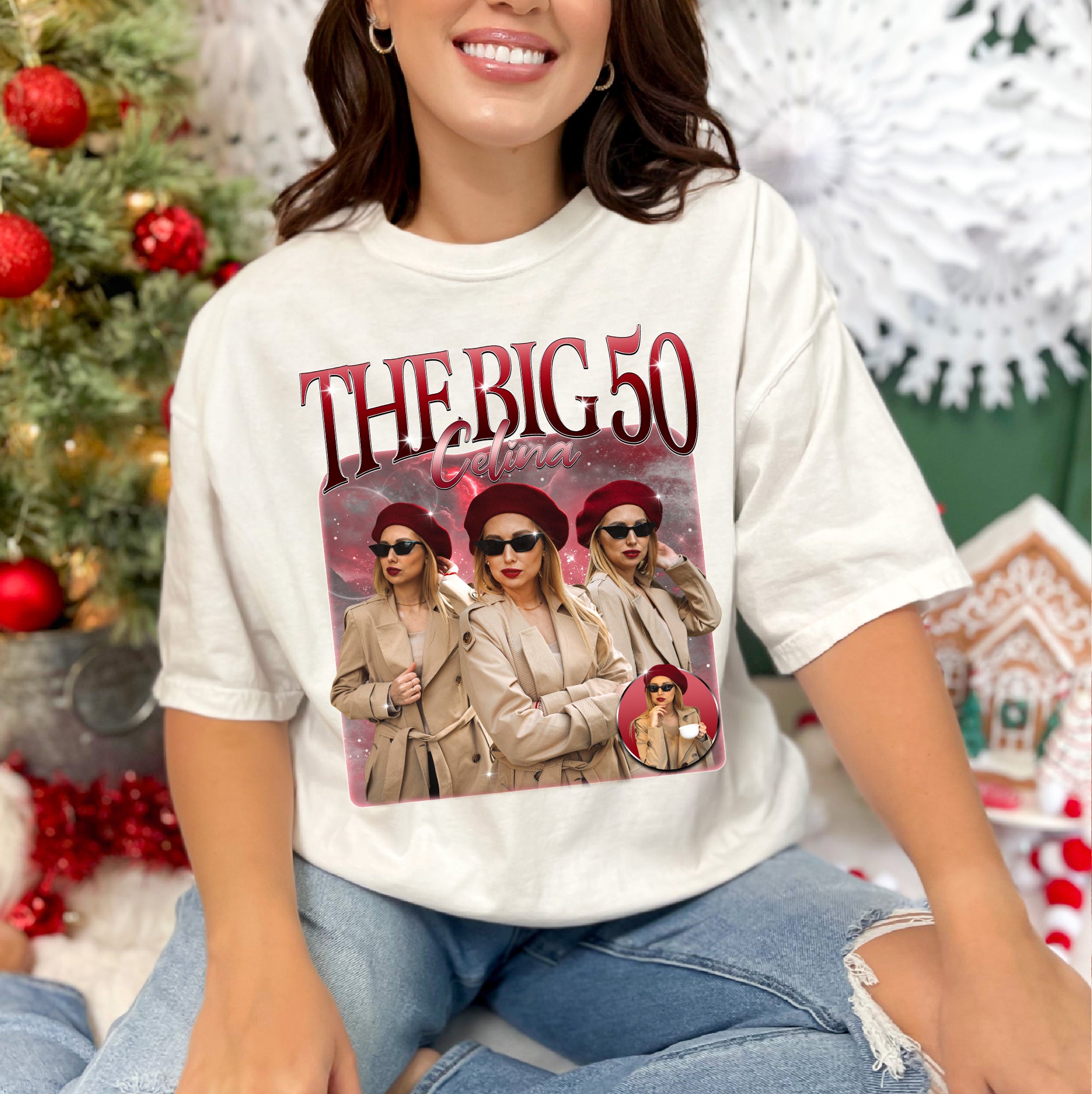 The Big 50 Birthday Graphic Tee - Custom Retro Photo T-Shirts