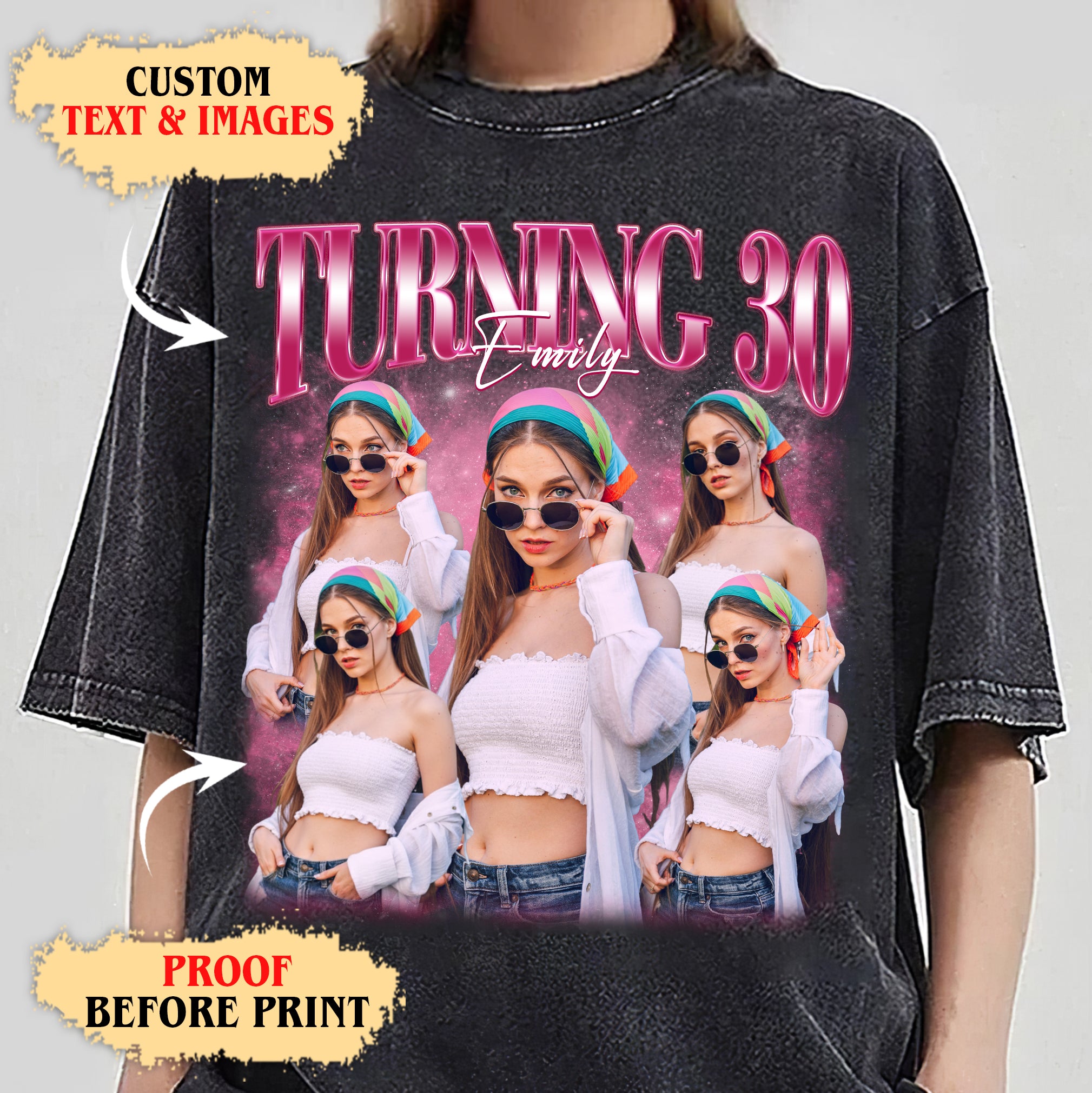 Custom Photo Collage 30th Birthday Shirt – Personalized Turning 30 Tee