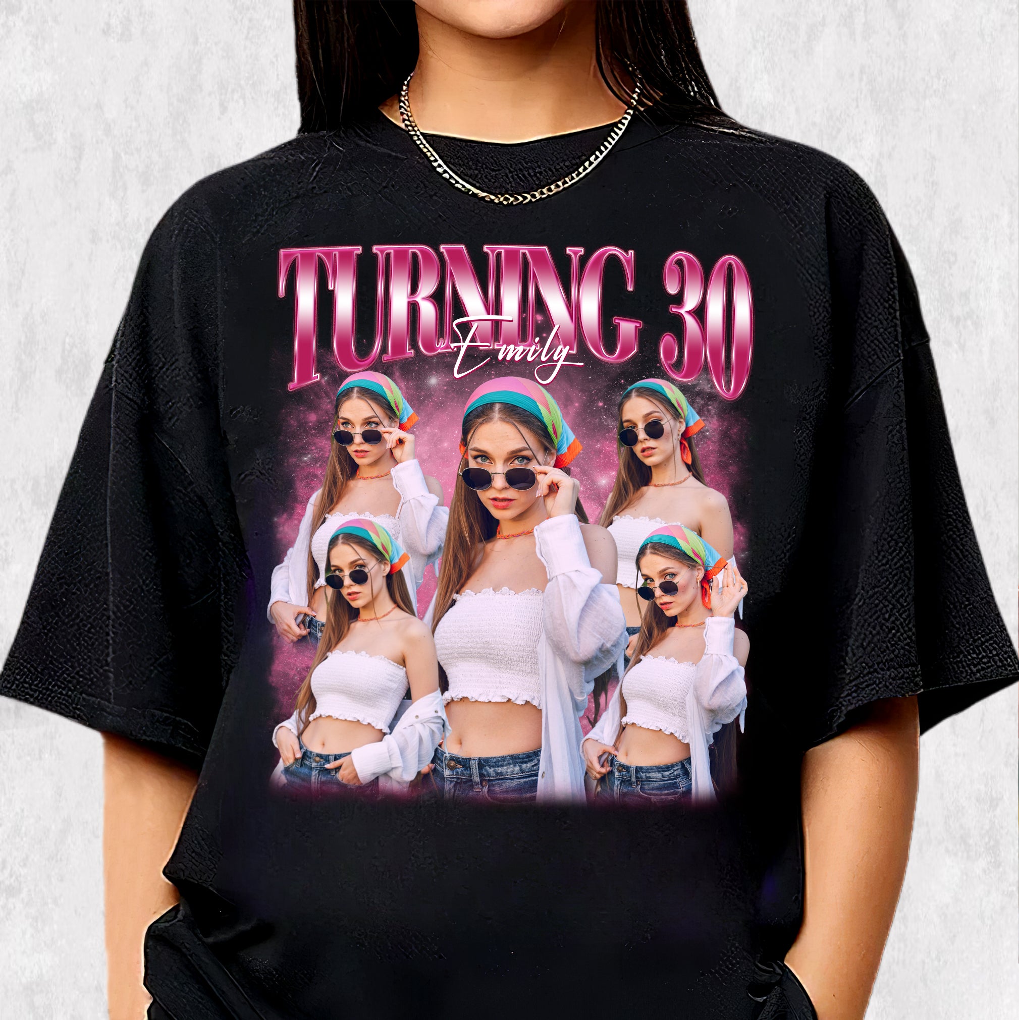 Custom Photo Collage 30th Birthday Shirt – Personalized Turning 30 Tee