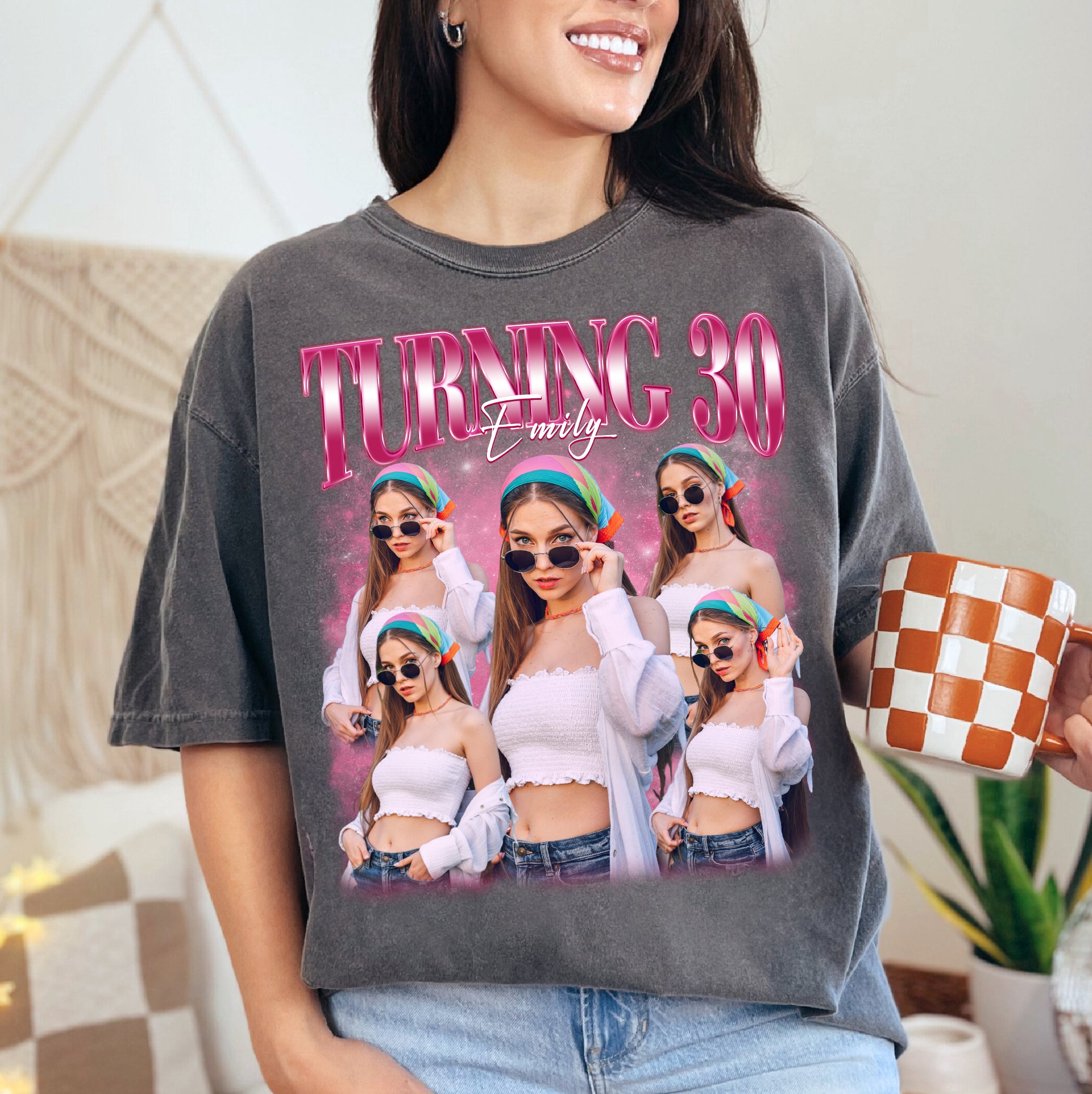 Custom Photo Collage 30th Birthday Shirt – Personalized Turning 30 Tee