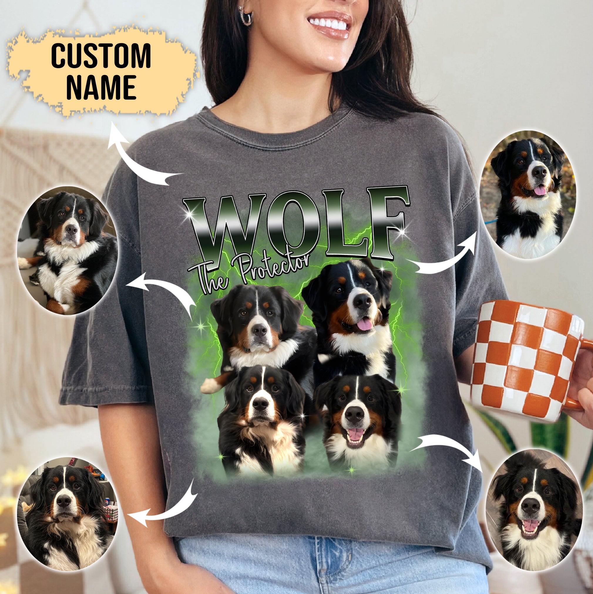 Custom Dog Face Shirt – The Protector Pet Portrait Tee