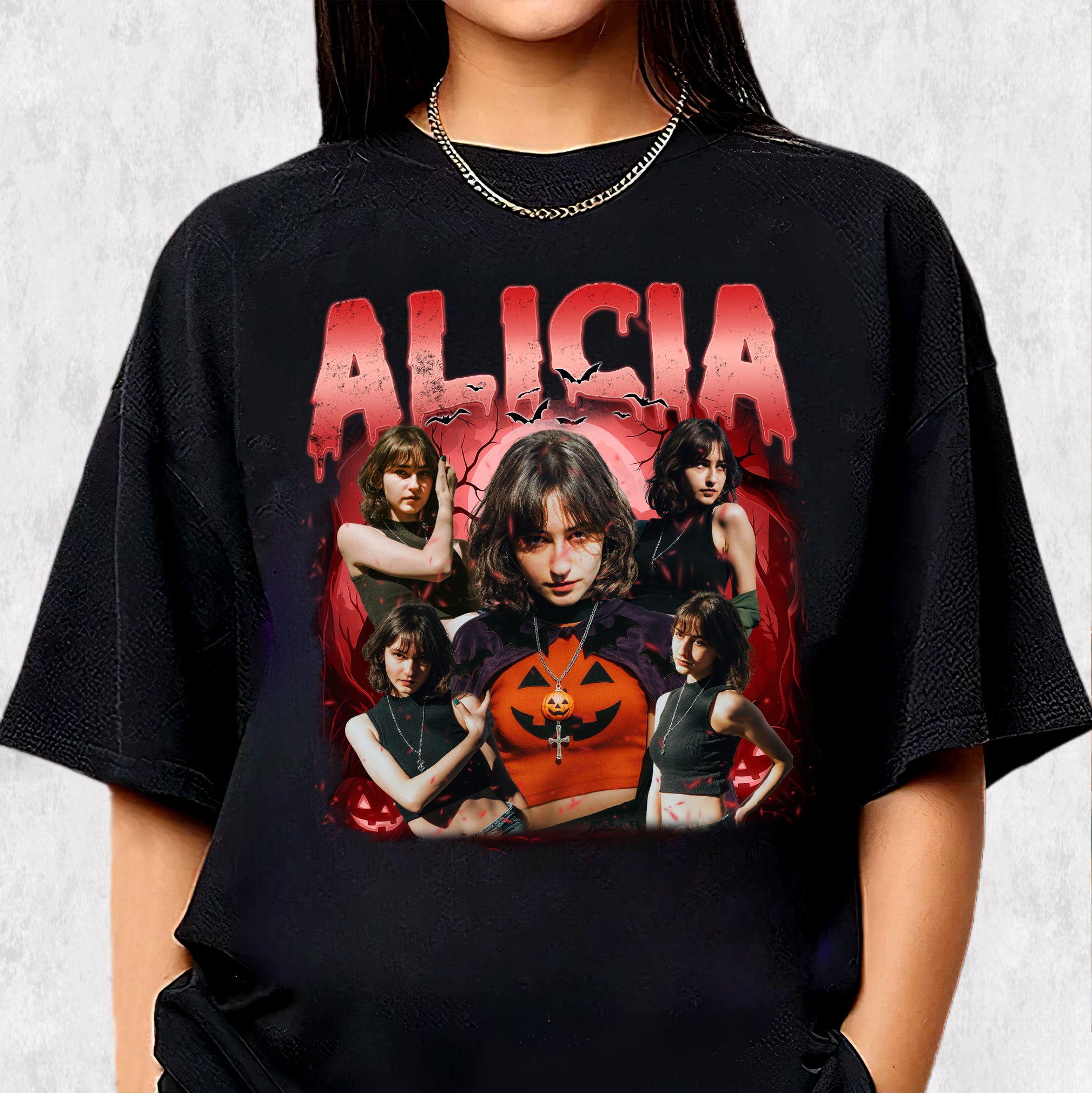 Spooky Red Glow Halloween Tee – Personalized Comfort Colors Shirt