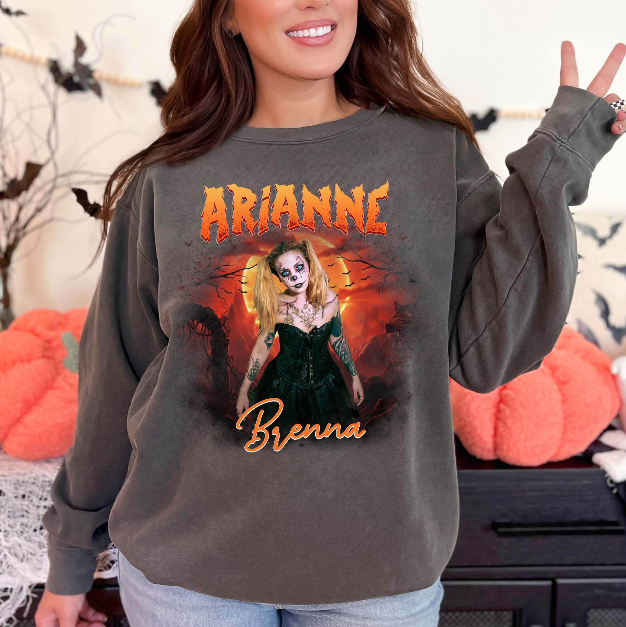 Custom Name Halloween Shirt – Haunted Forest & Scary Clown