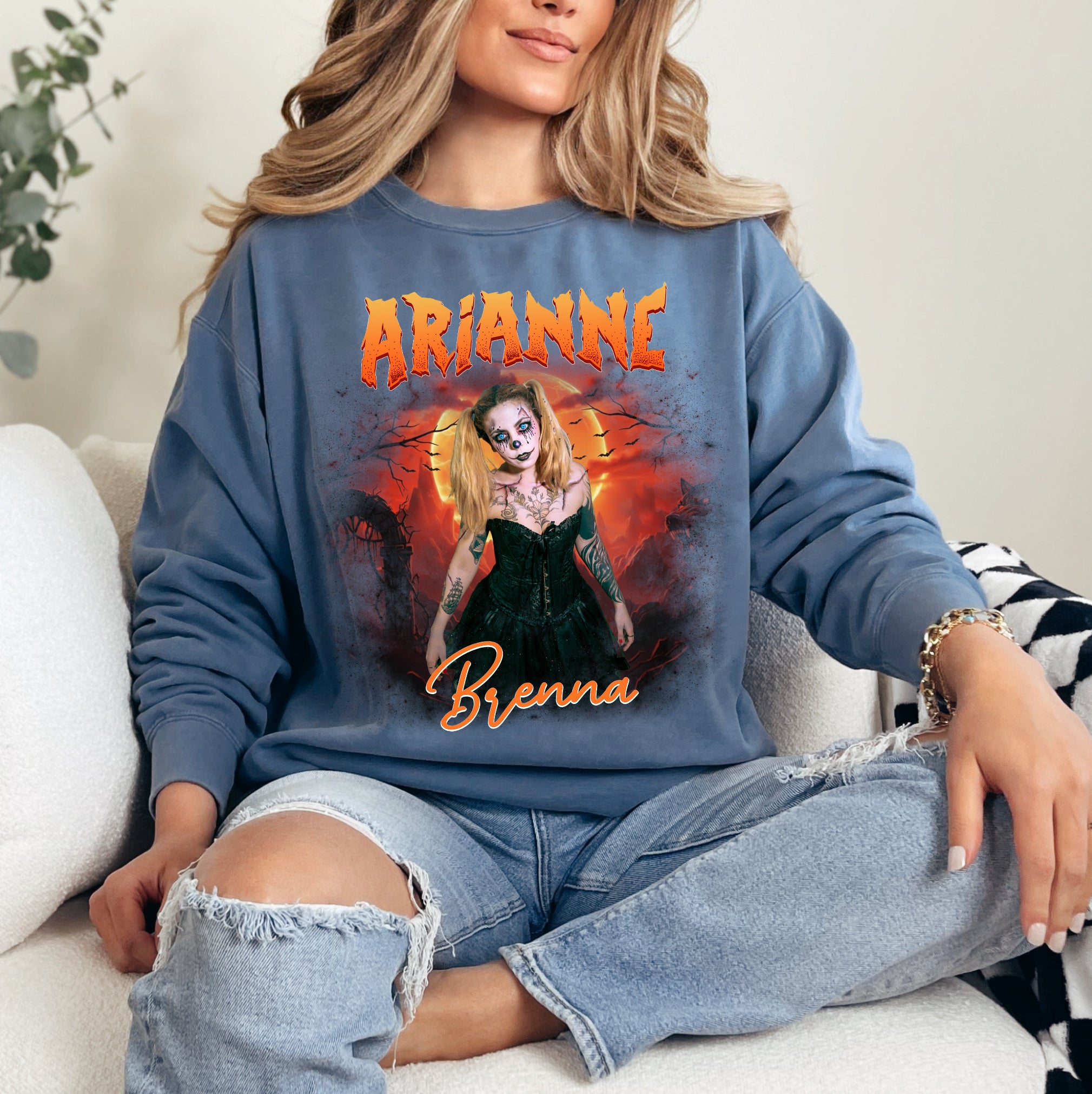 Custom Name Halloween Shirt – Haunted Forest & Scary Clown