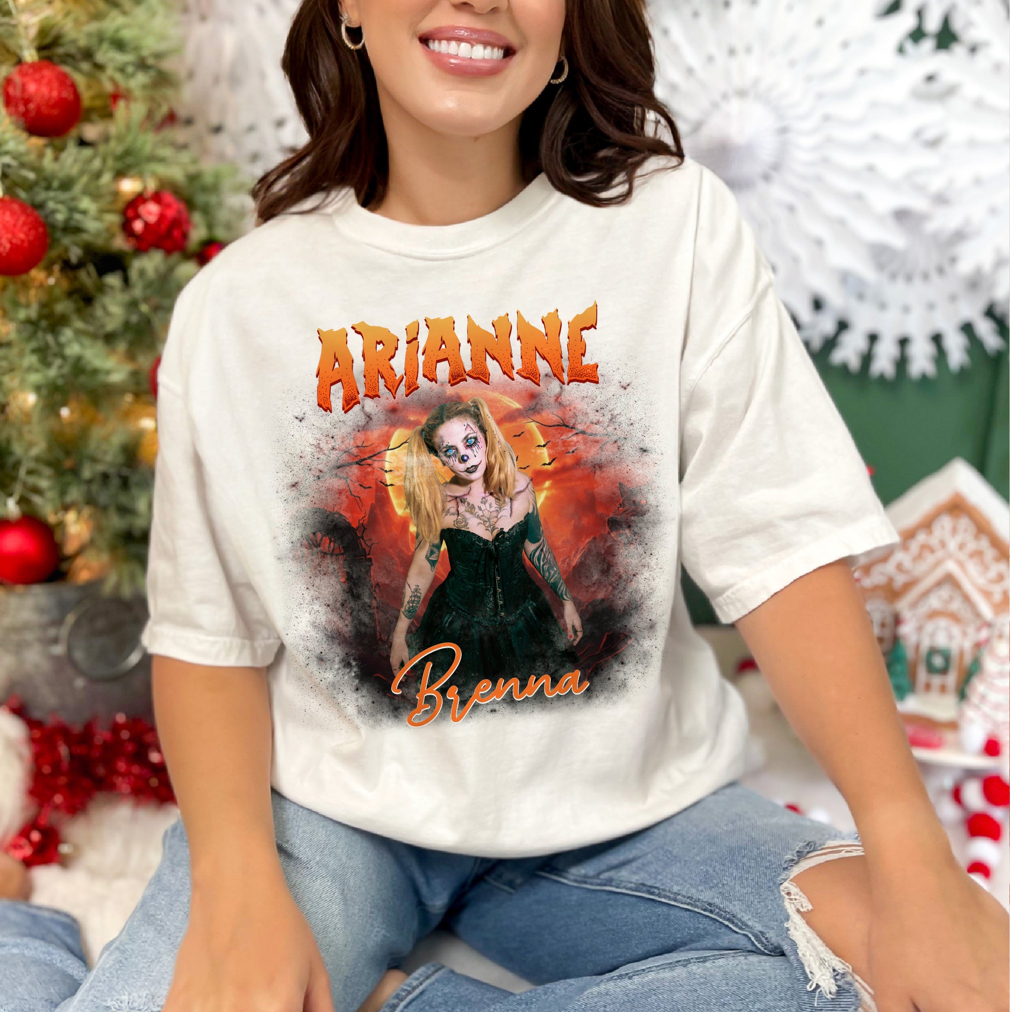 Custom Name Halloween Shirt – Haunted Forest & Scary Clown