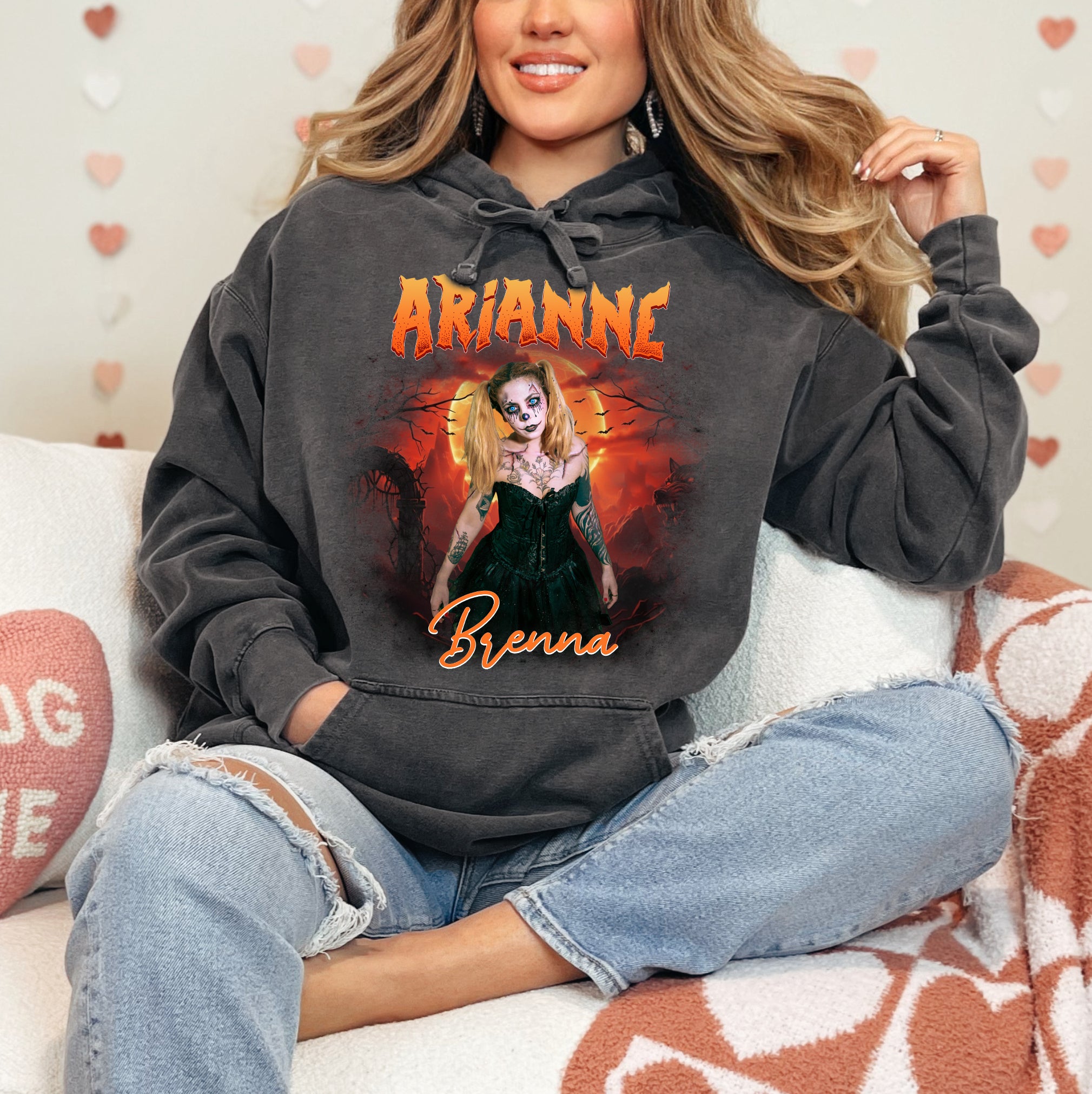 Custom Name Halloween Shirt – Haunted Forest & Scary Clown