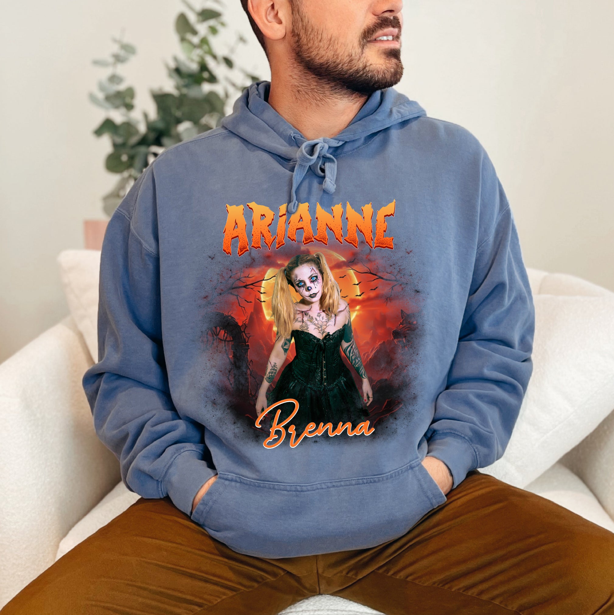 Custom Name Halloween Shirt – Haunted Forest & Scary Clown